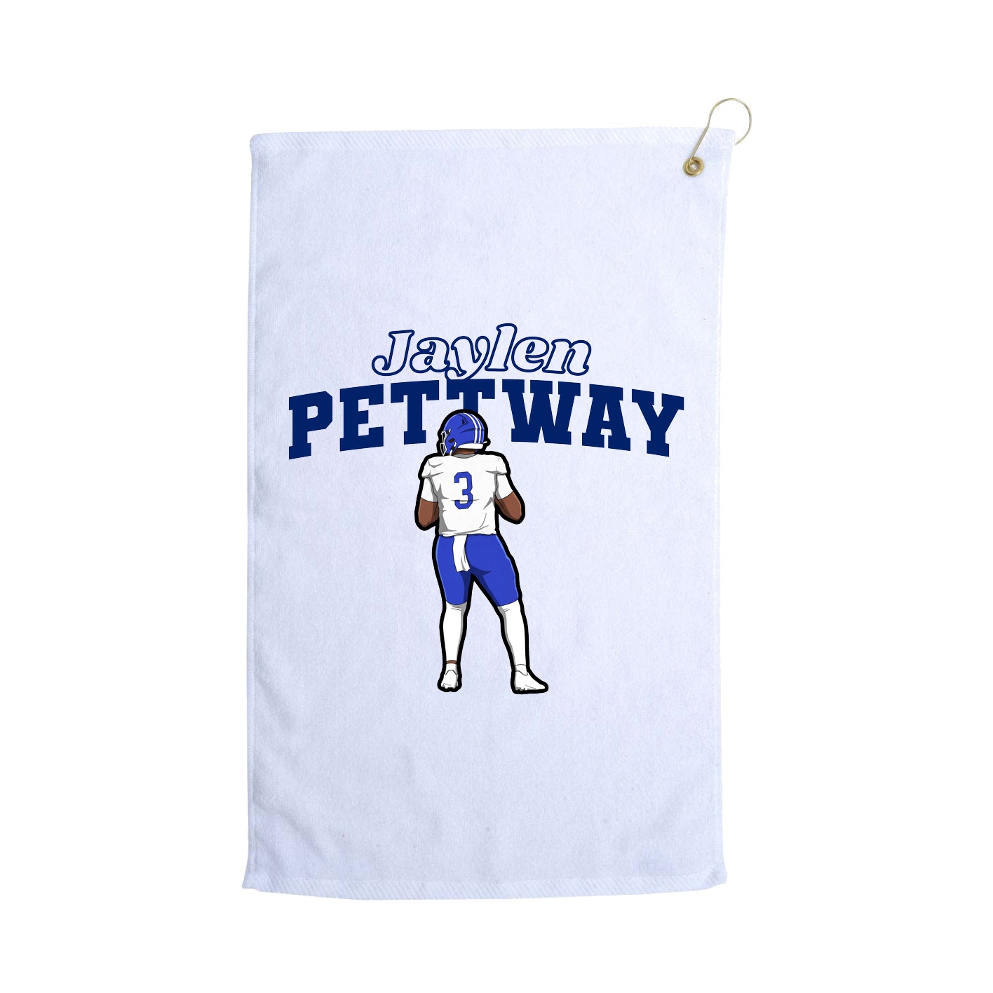 Golf Towel — Name Arch in White