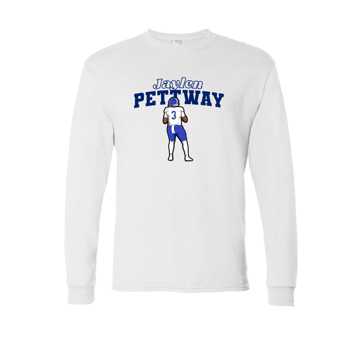 Long Sleeve Tee — Name Arch in White