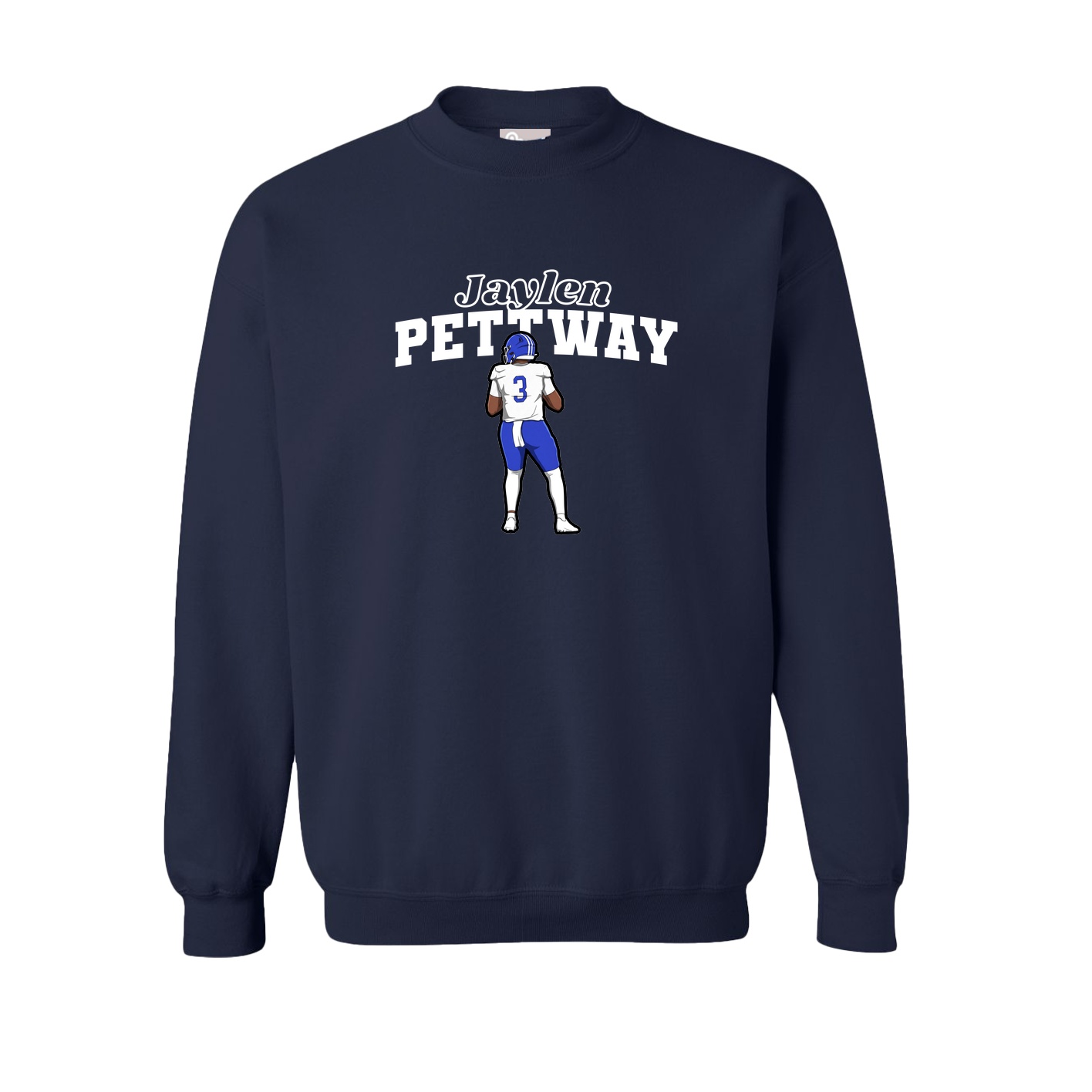 Fleece Crew — Name Arch in Navy
