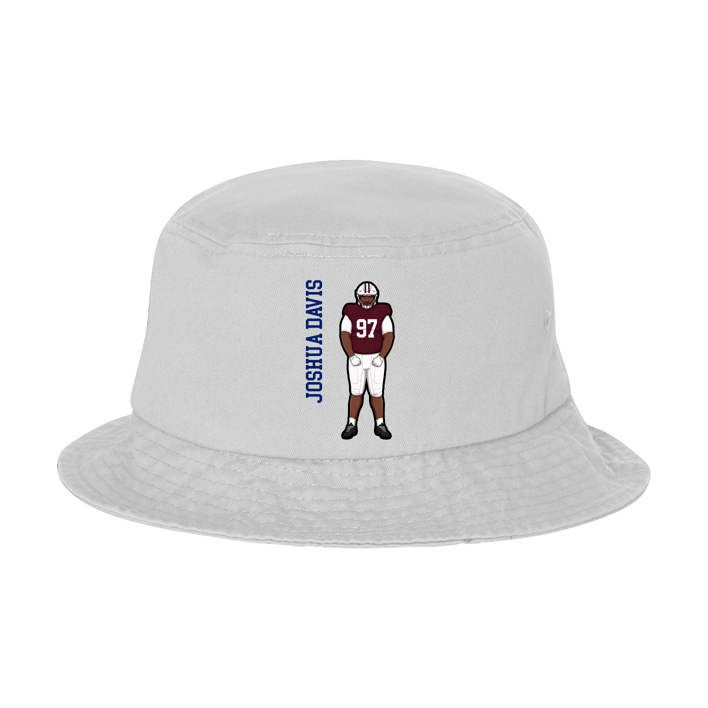 Bucket Cap — Name Vertical in White