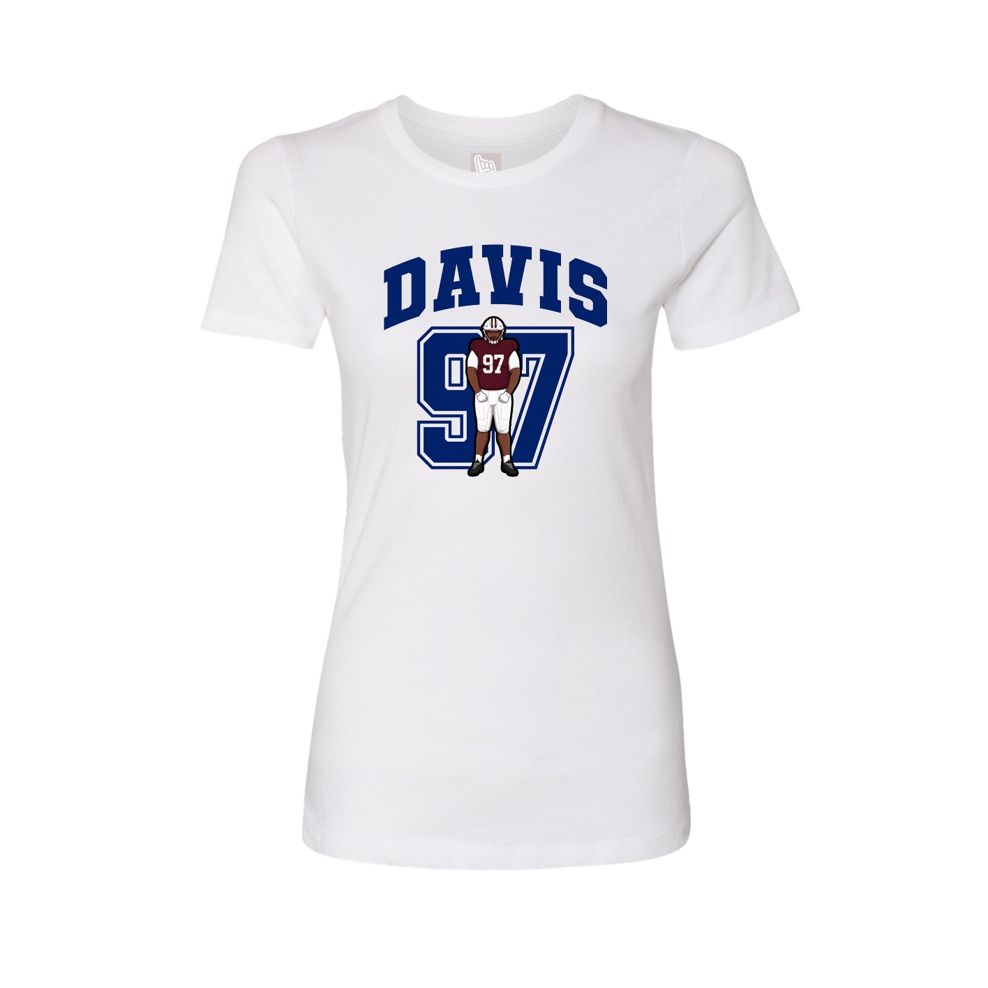 Fitted Women's Tee — Number in White