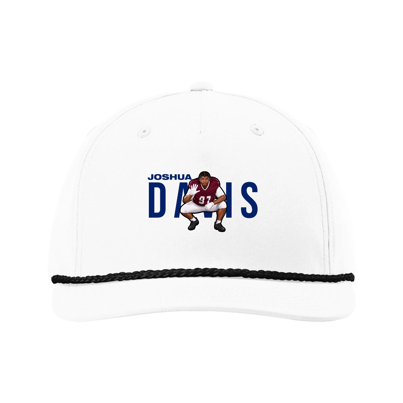 Five-Panel Classic Rope Cap — Player Name in White