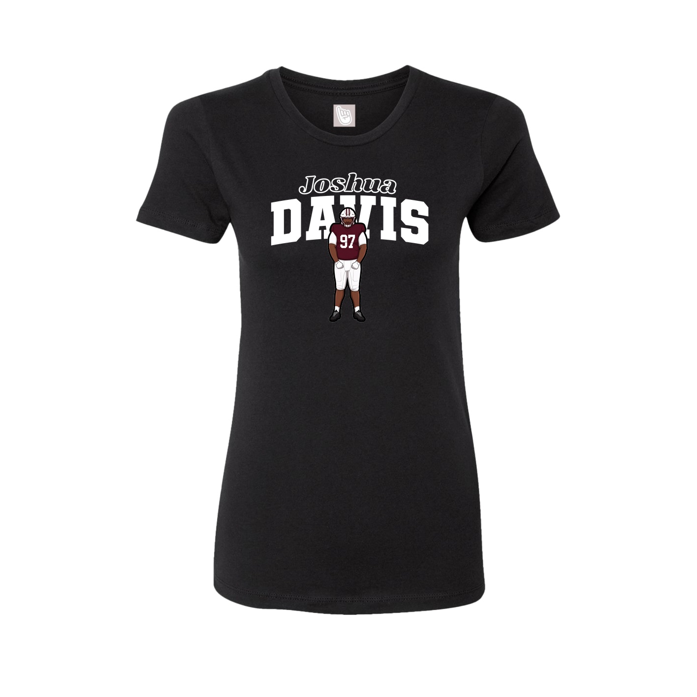 Fitted Women's Tee — Name Arch in Black
