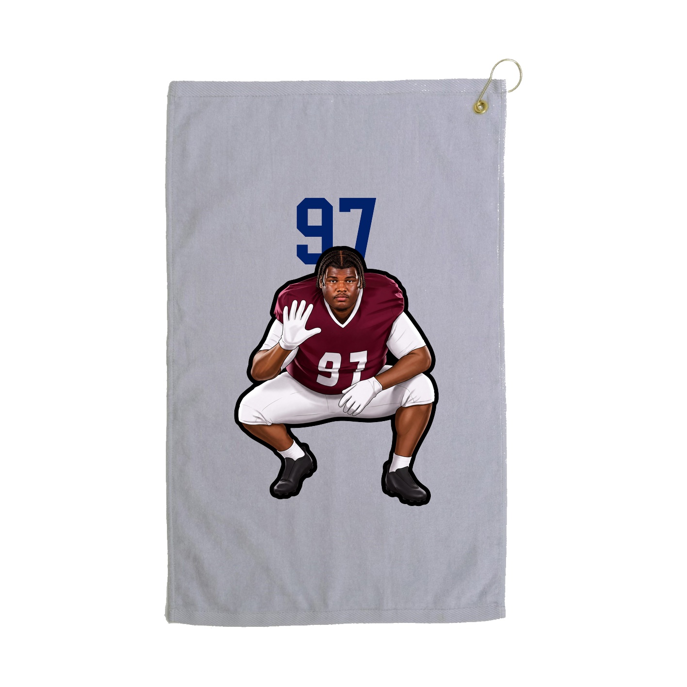 Golf Towel — Number Top in Grey