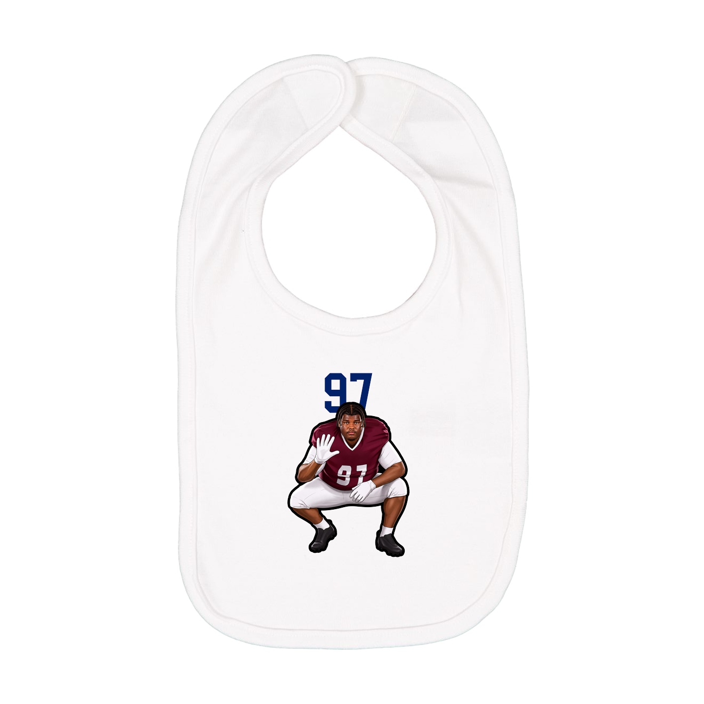 Infant Bib — Number Top in White