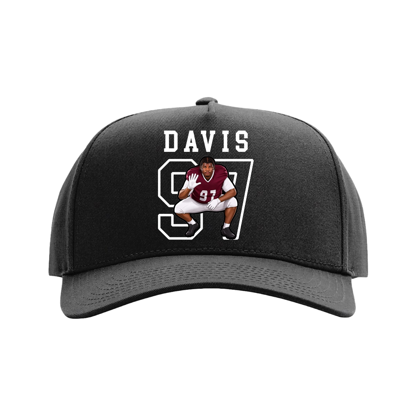 Full Fabric Five-Panel Champ Cap — Shirsey in Black