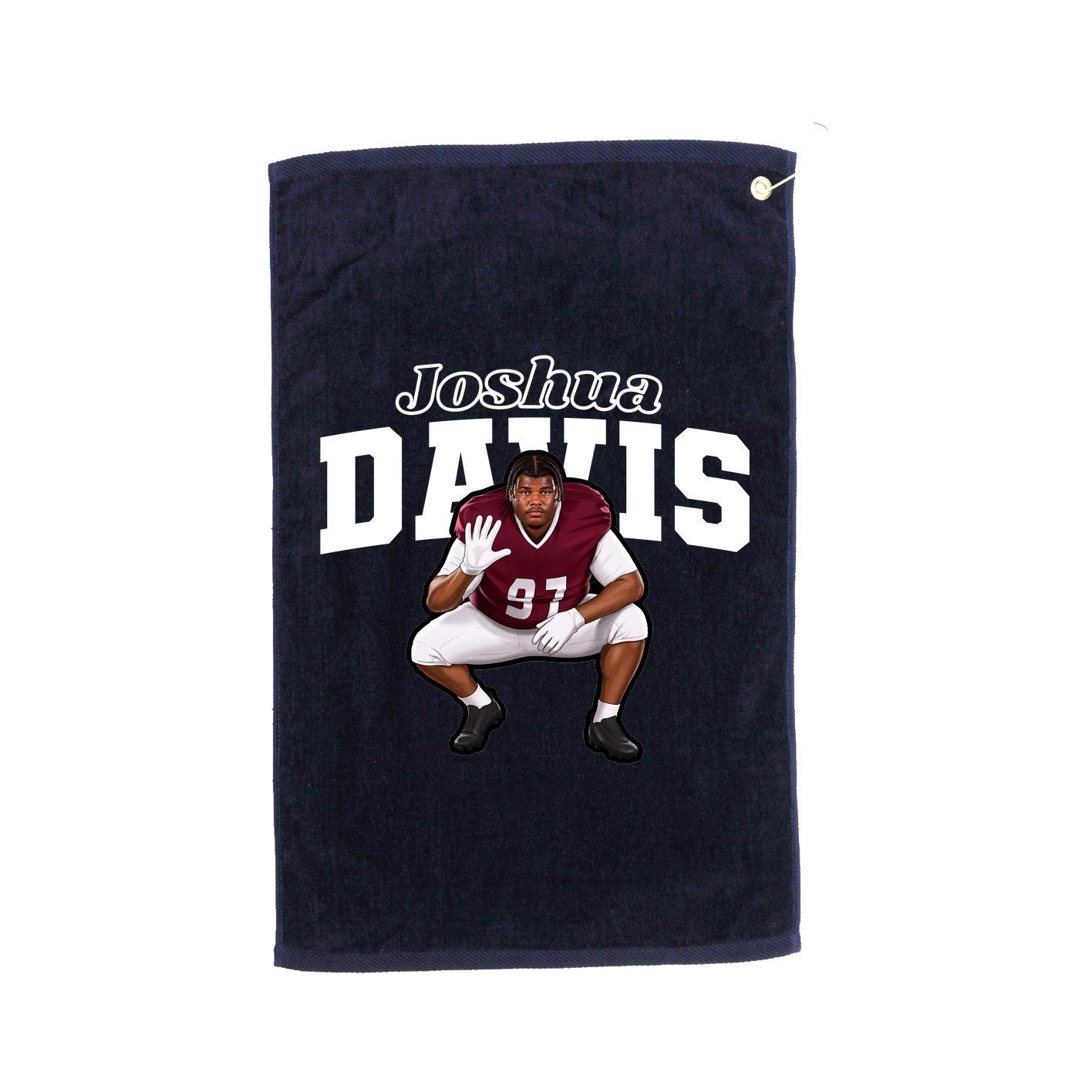 Golf Towel — Name Arch in Navy