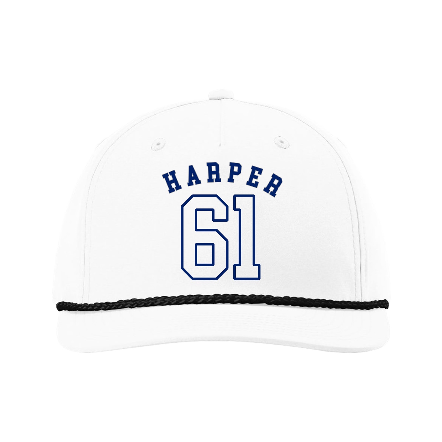 Five-Panel Classic Rope Cap — Shirsey Arch in White