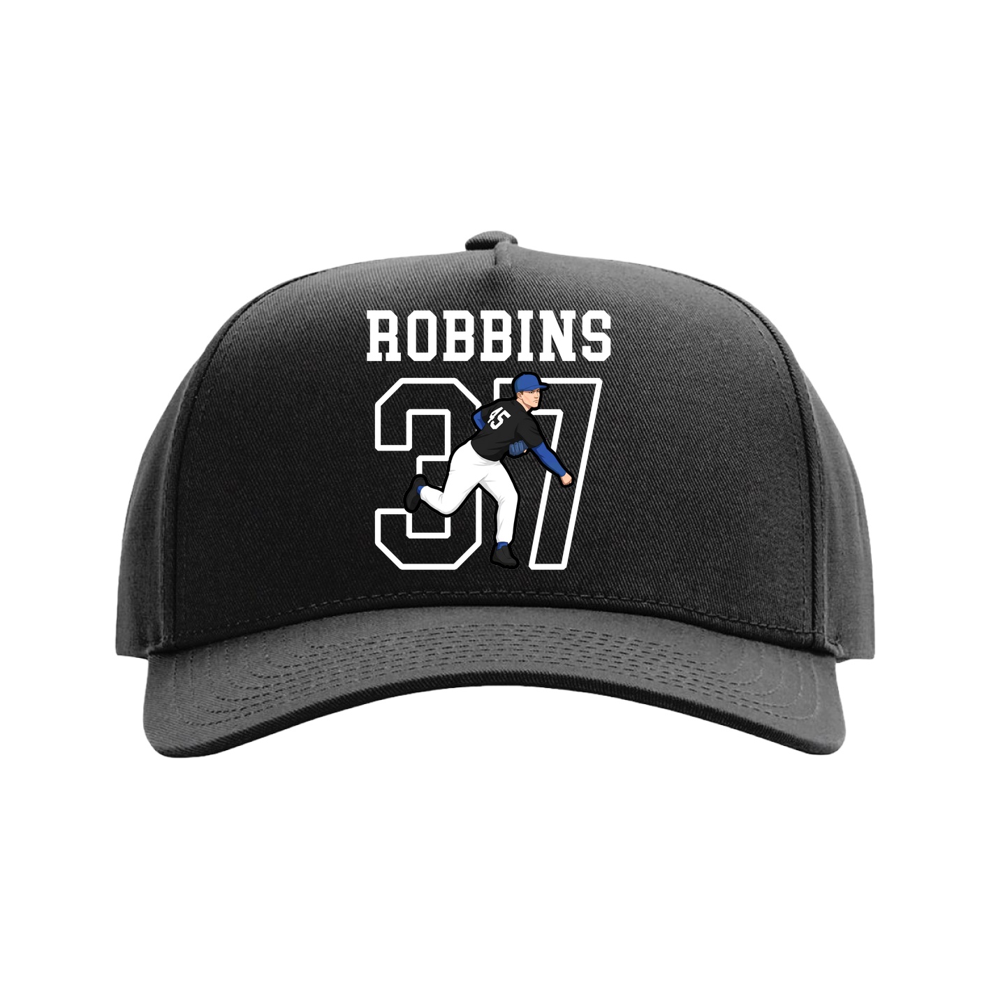 Full Fabric Five-Panel Champ Cap — Shirsey in Black