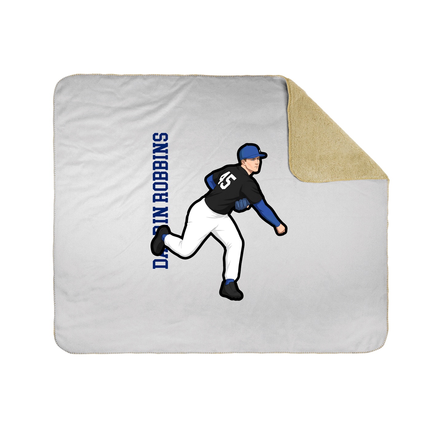 Throw Blanket — Name Vertical in White