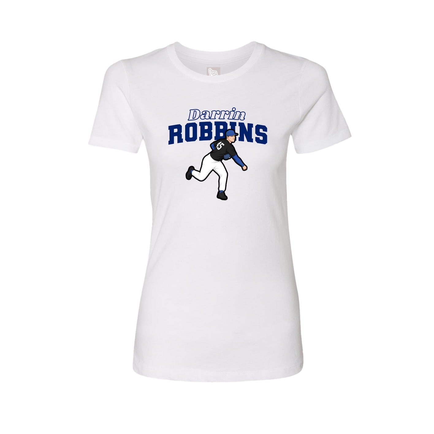 Fitted Women's Tee — Name Arch in White