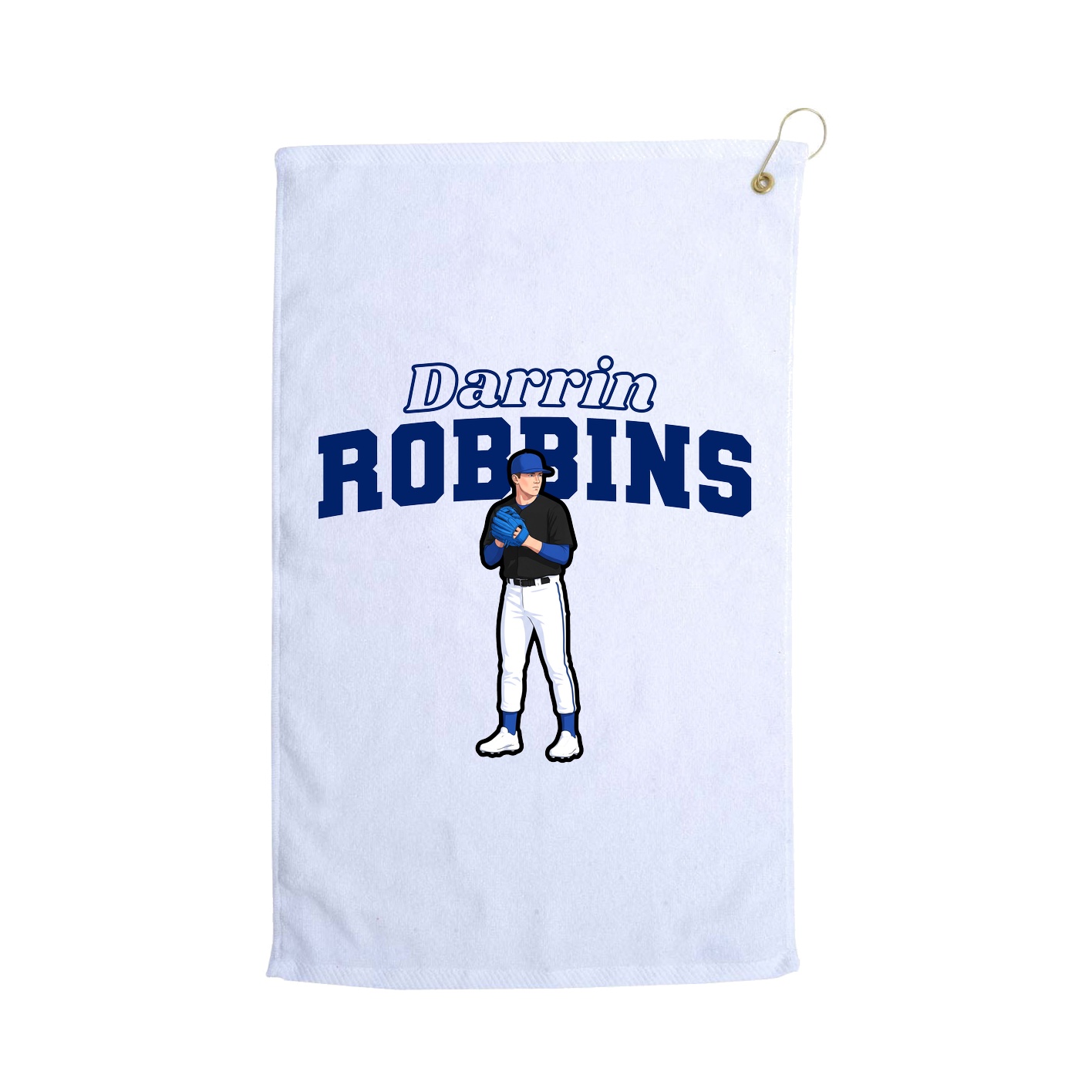 Golf Towel — Name Arch in White