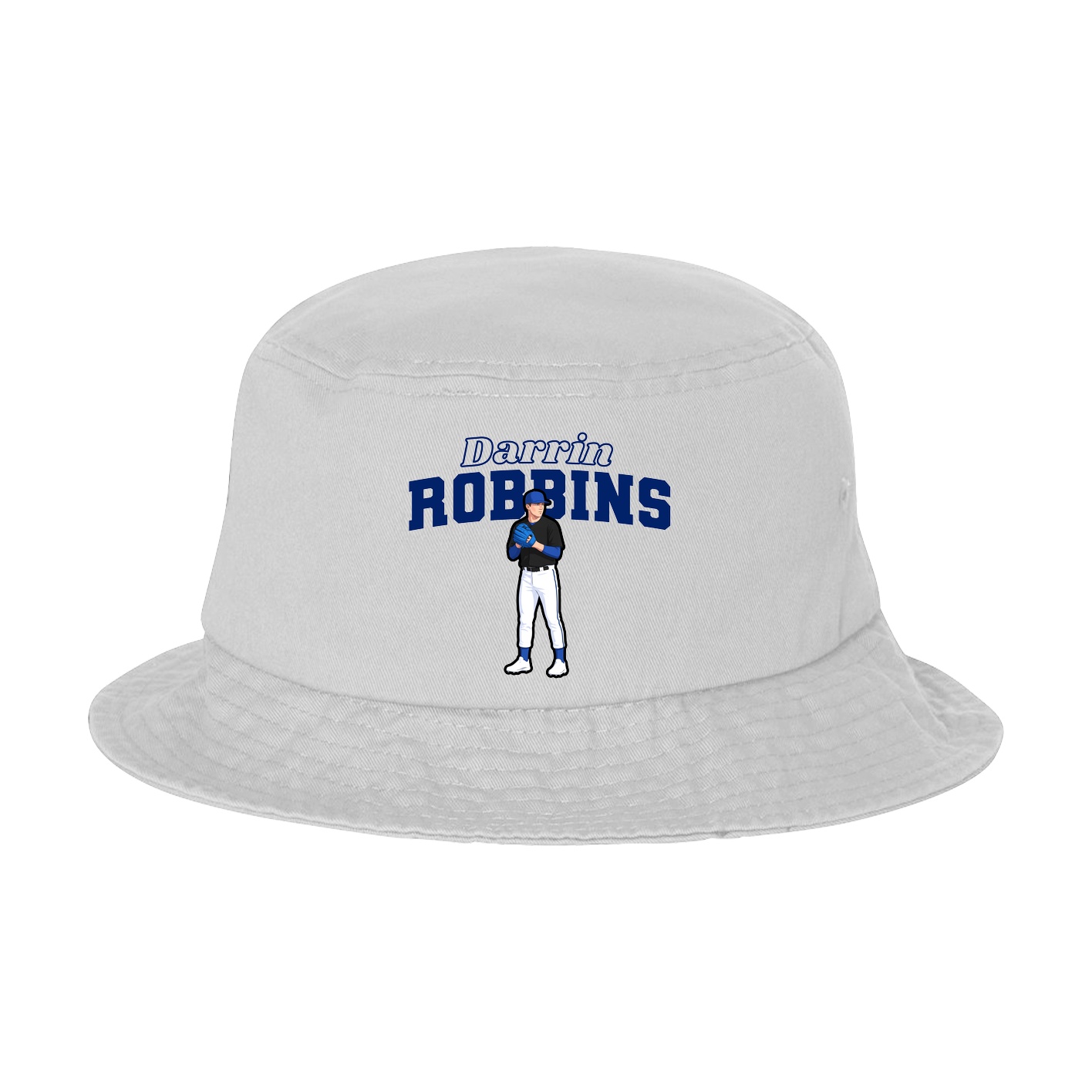 Bucket Cap — Name Arch in White
