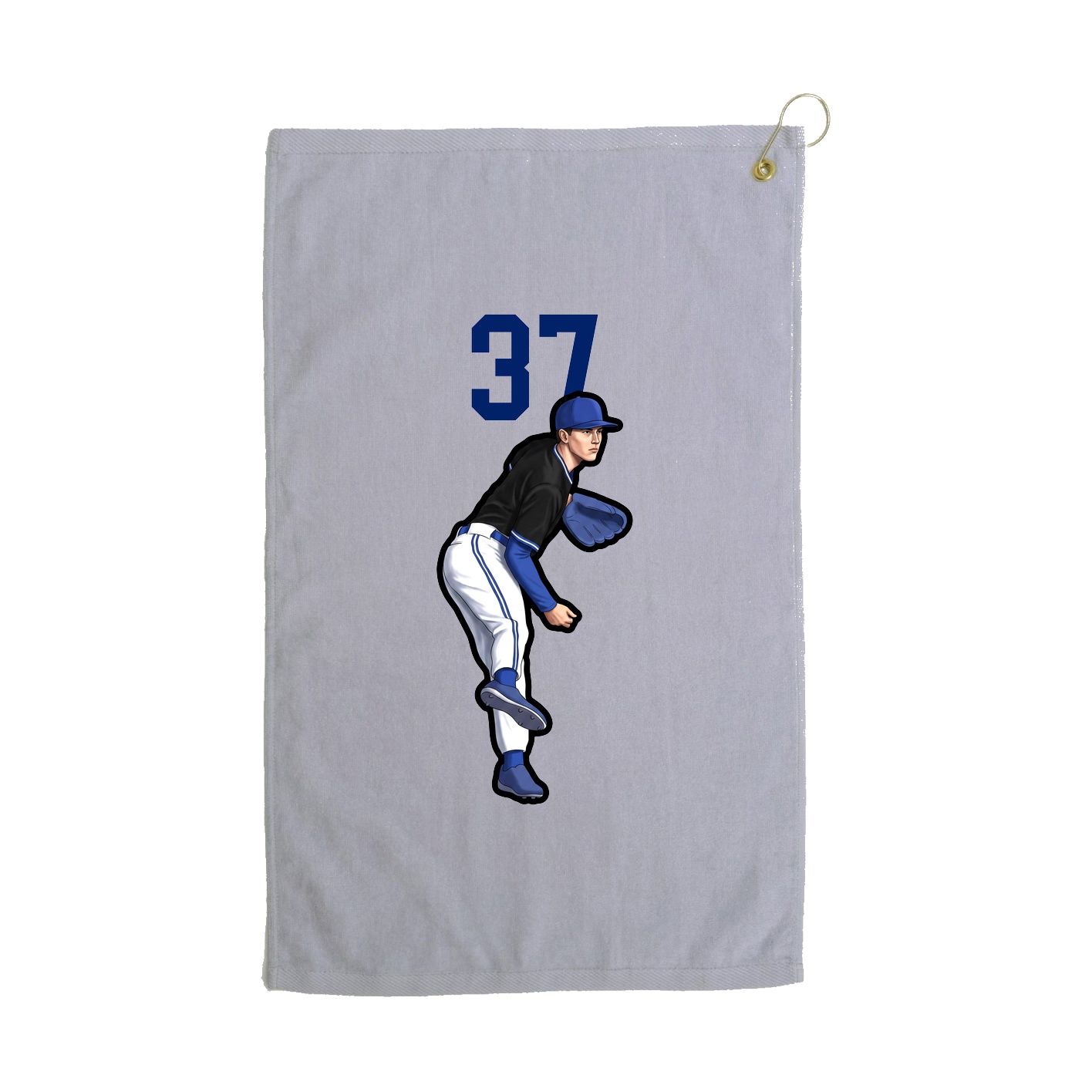 Golf Towel — Number Top in Grey