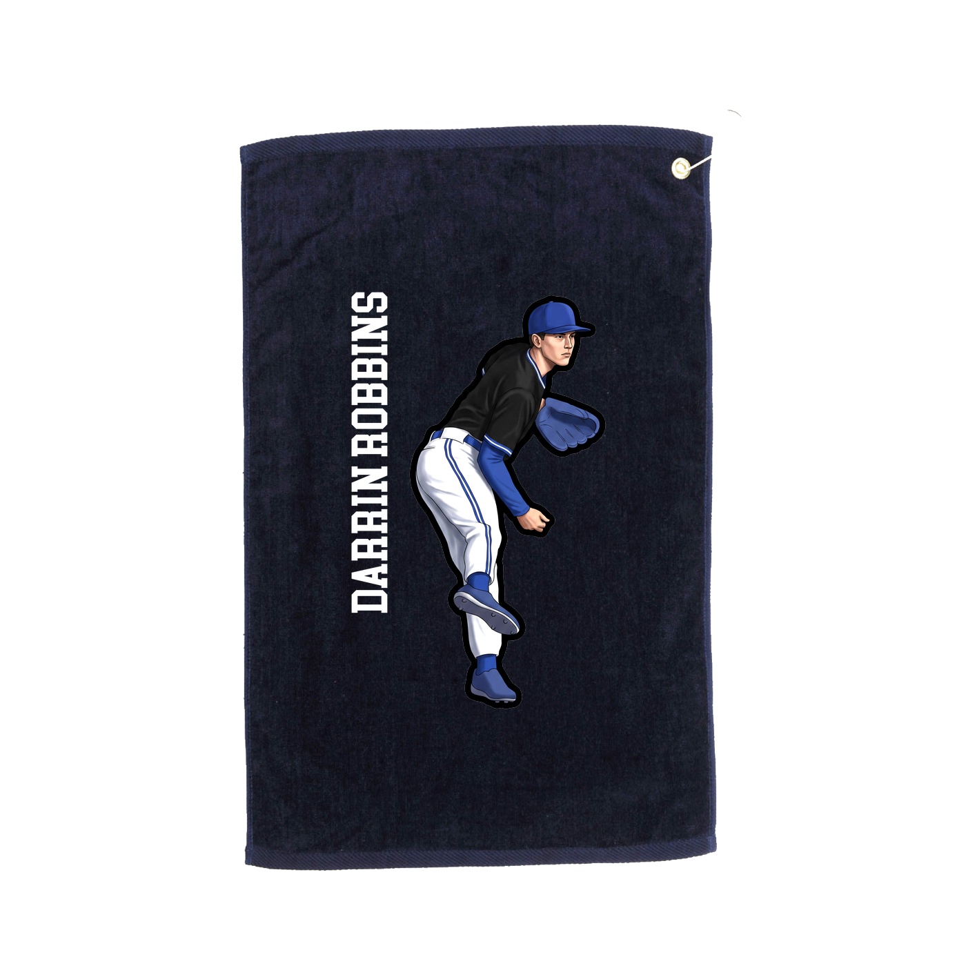 Golf Towel — Name Vertical in Navy