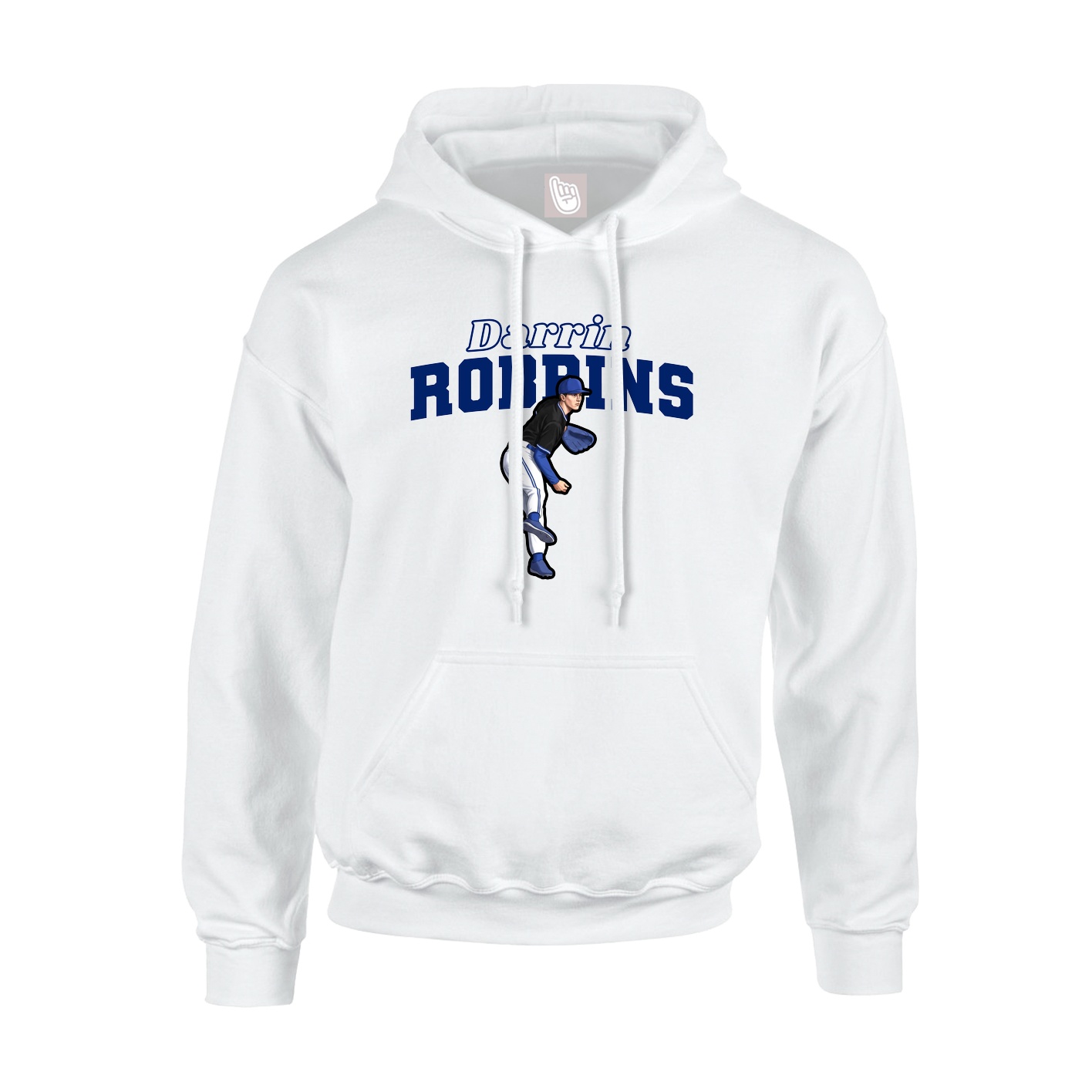 Youth Hoodie — Name Arch in White