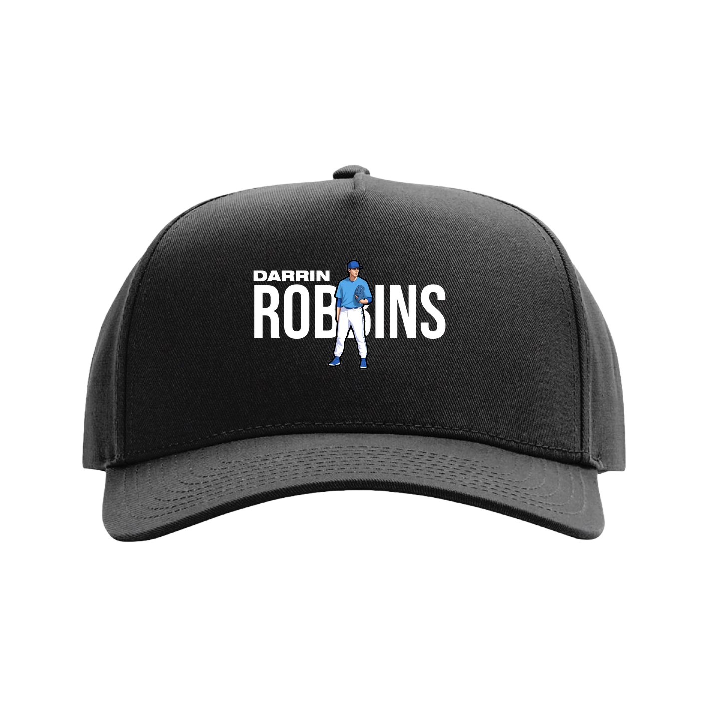 Full Fabric Five-Panel Champ Cap — Player Name in Black