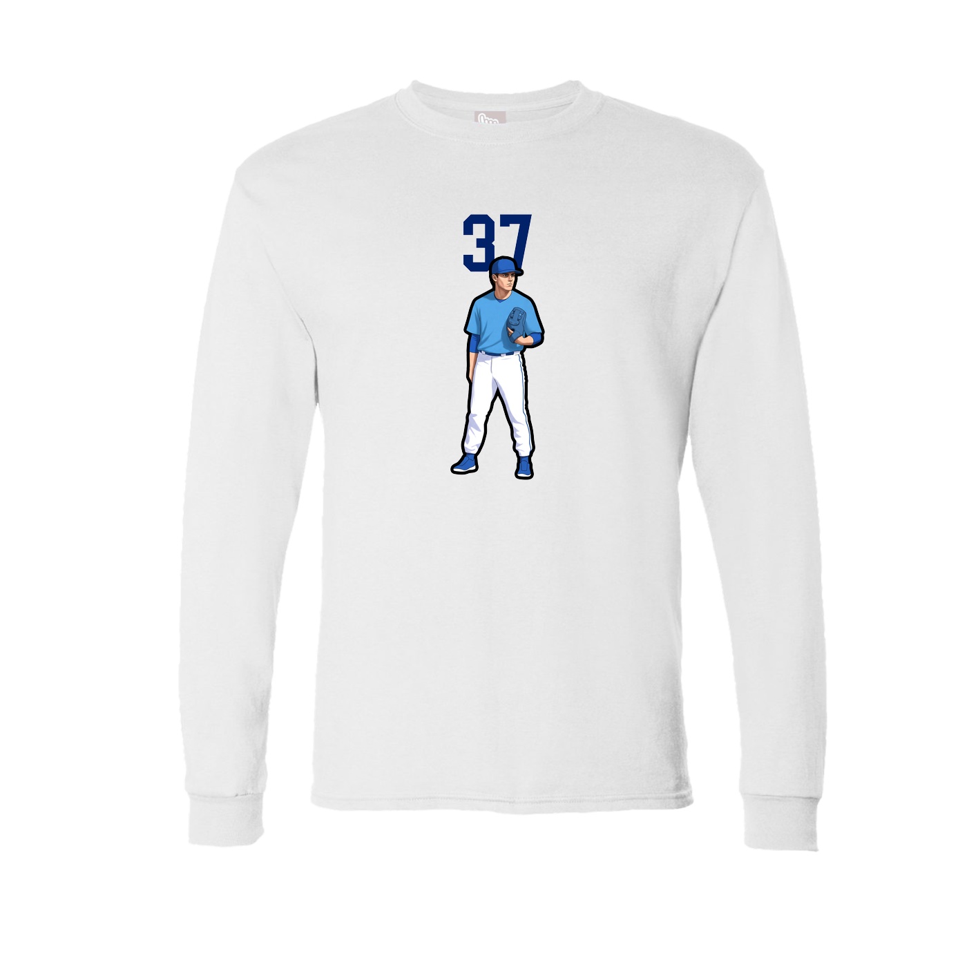 Long Sleeve Tee — Number Top in White