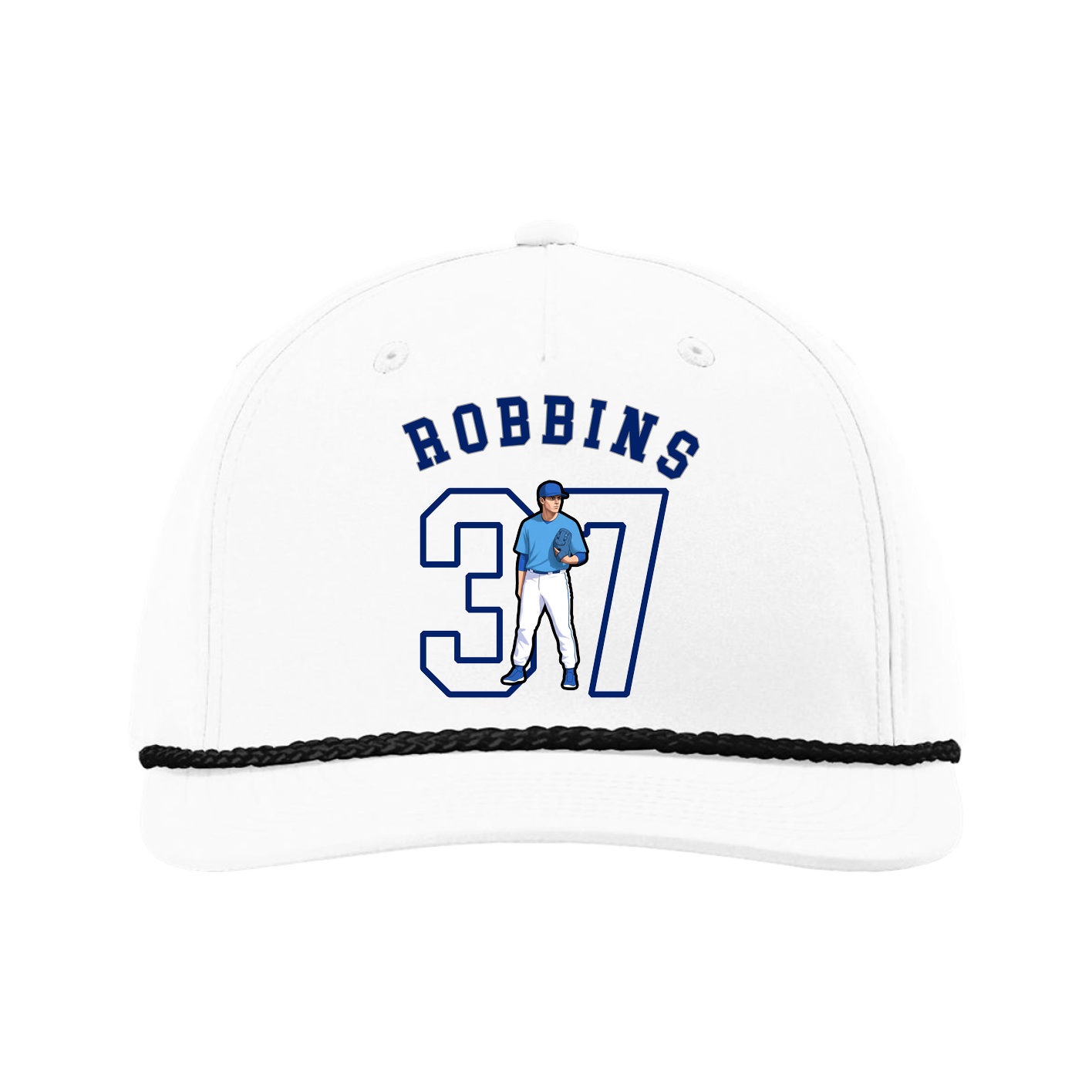 Five-Panel Classic Rope Cap — Shirsey Arch in White