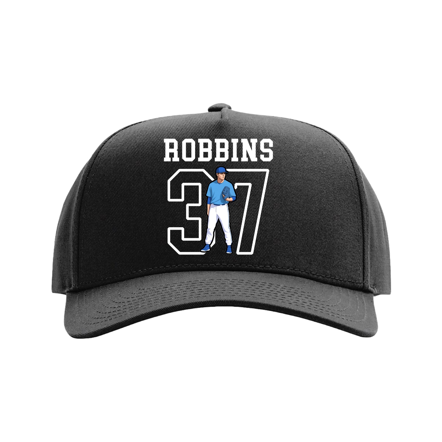 Full Fabric Five-Panel Champ Cap — Shirsey in Black