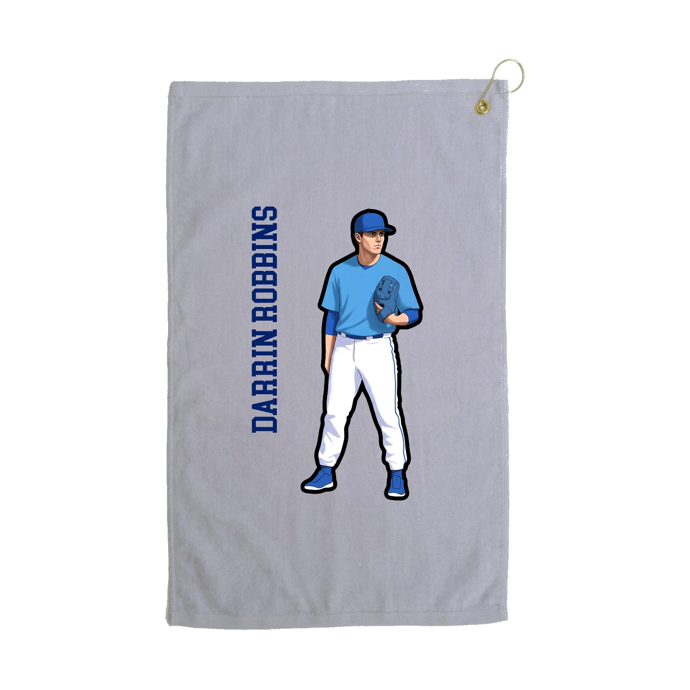 Golf Towel — Name Vertical in Grey