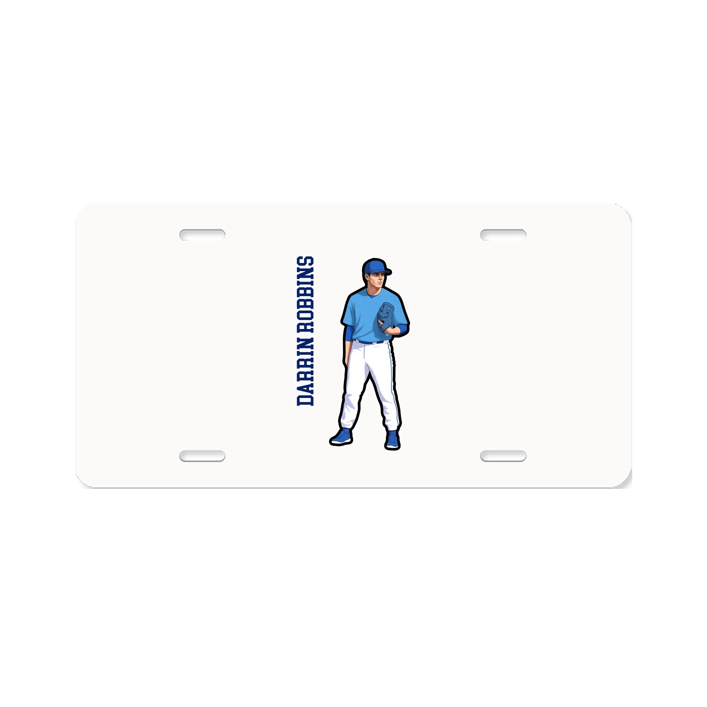License Plate — Name Vertical in Classic