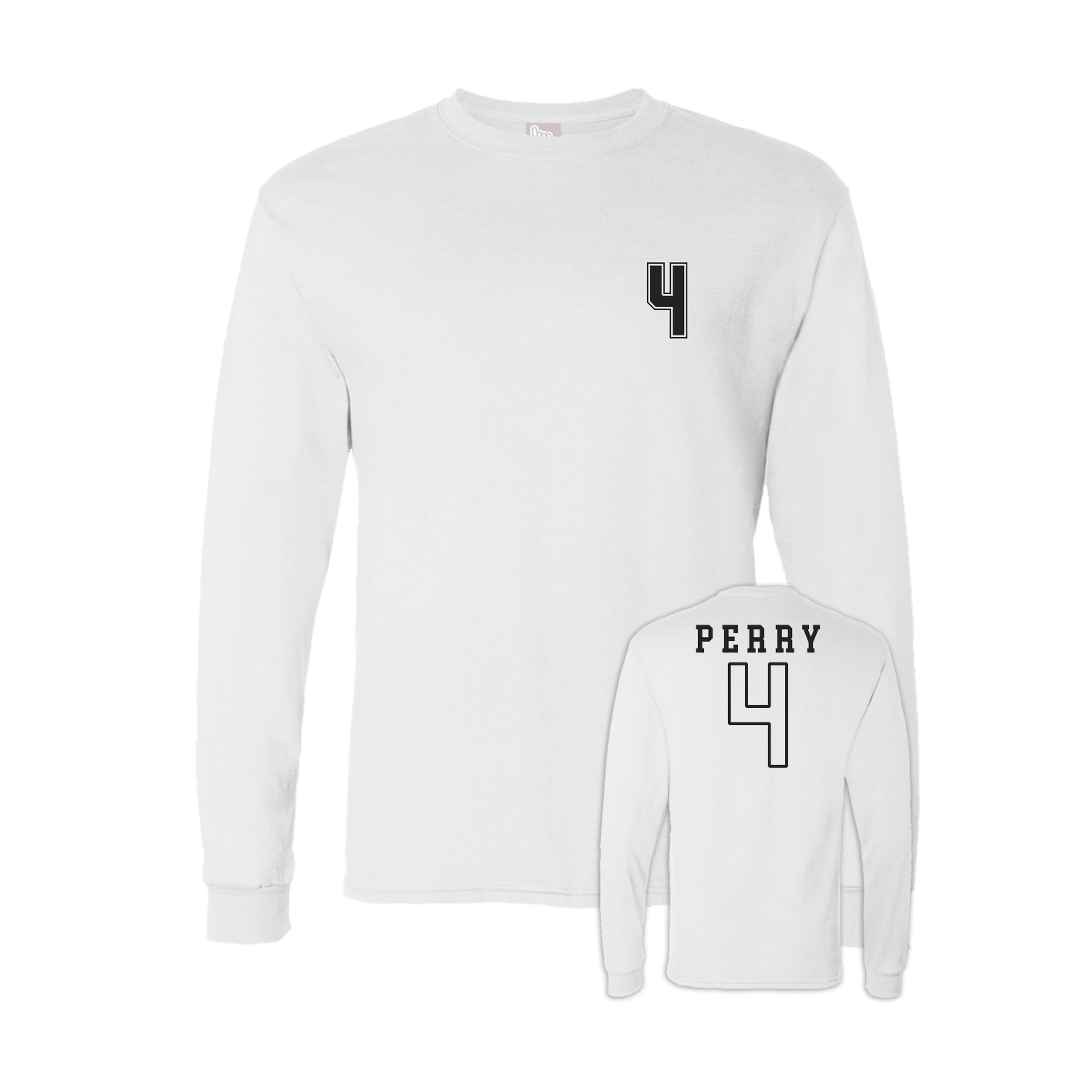 Long Sleeve Tee — Chest Back in White