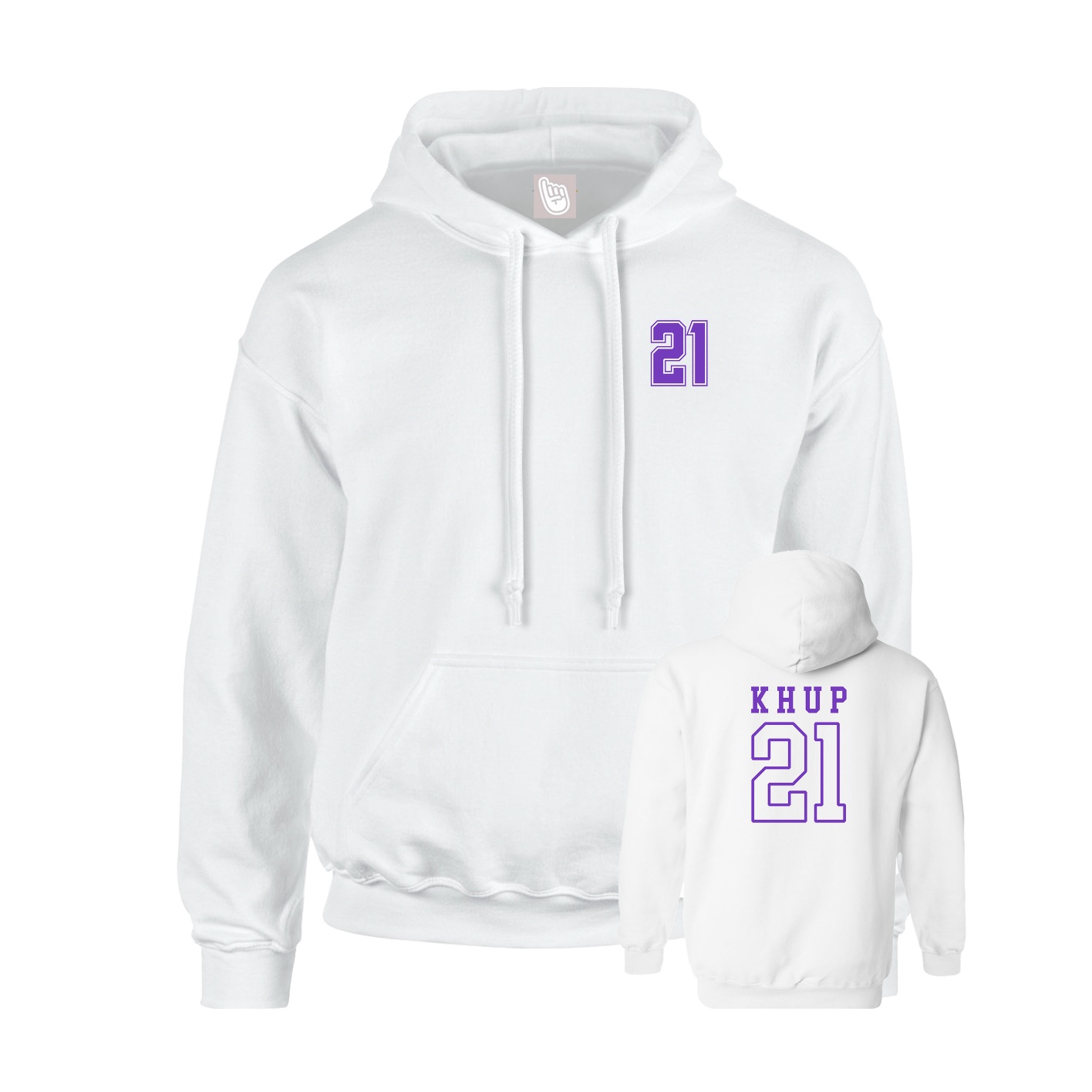 Hoodie — Chest Back in White