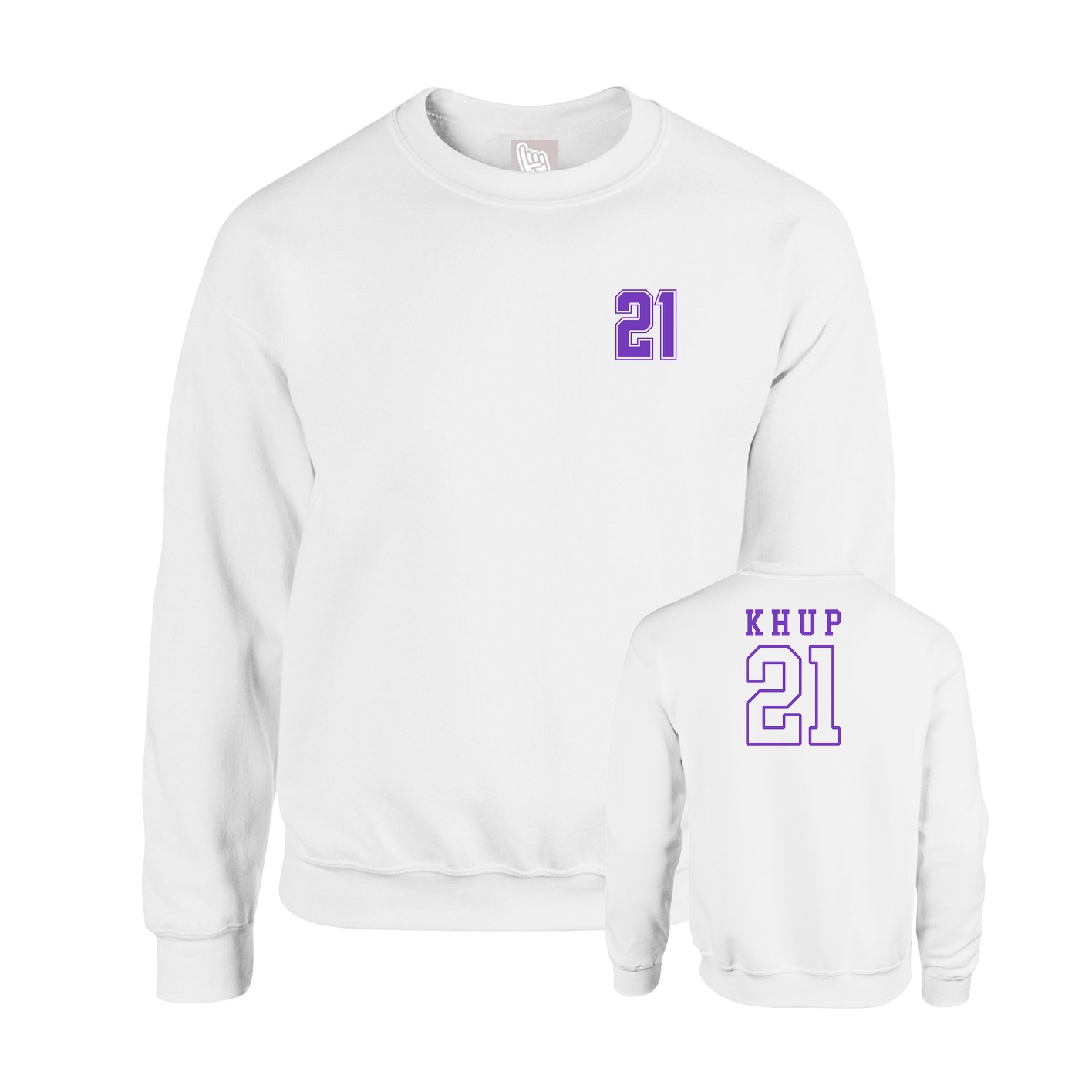 Fleece Crew — Chest Back in White