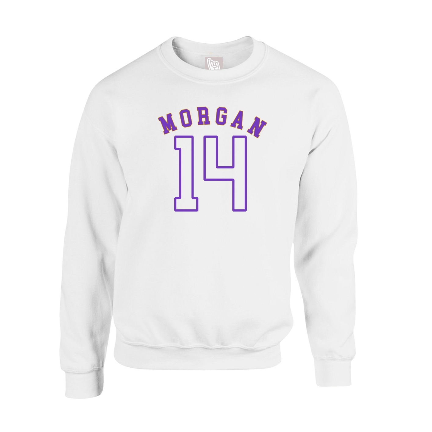 Fleece Crew — Shirsey Arch in White