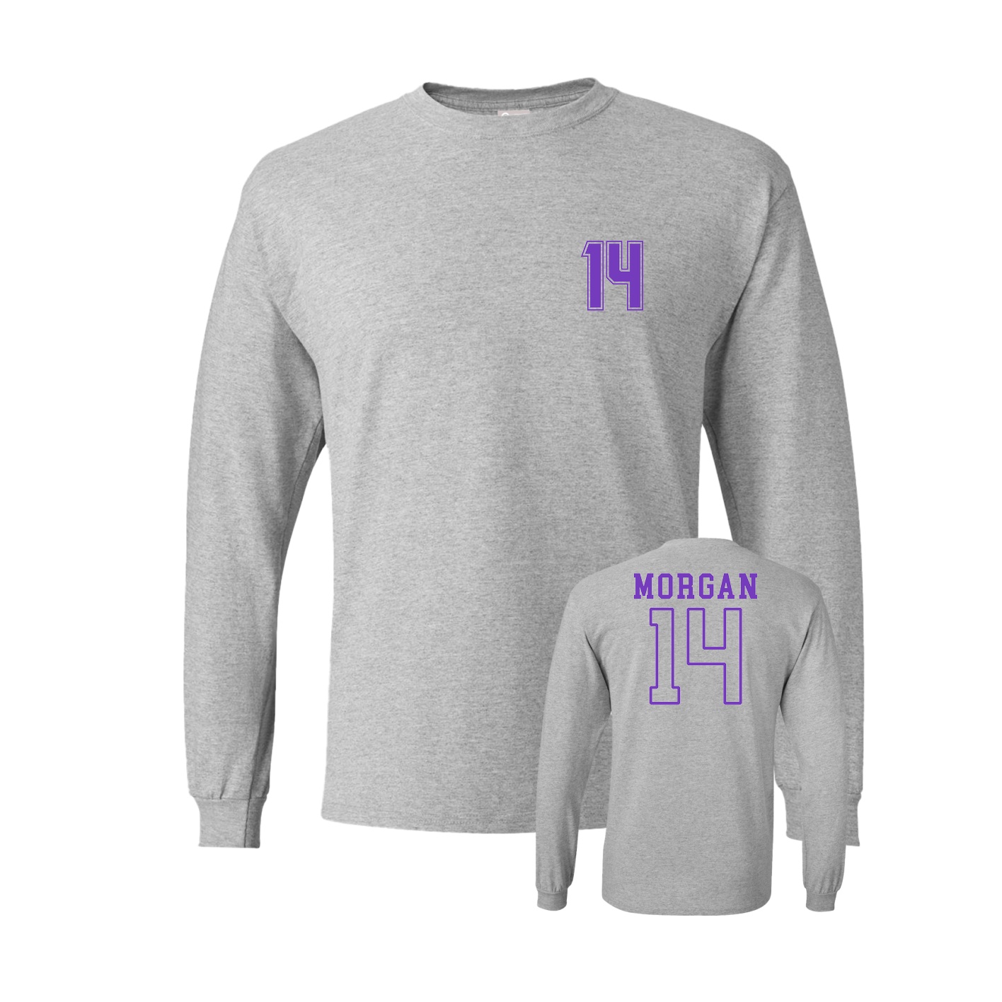 Long Sleeve Tee — Chest Back in Grey