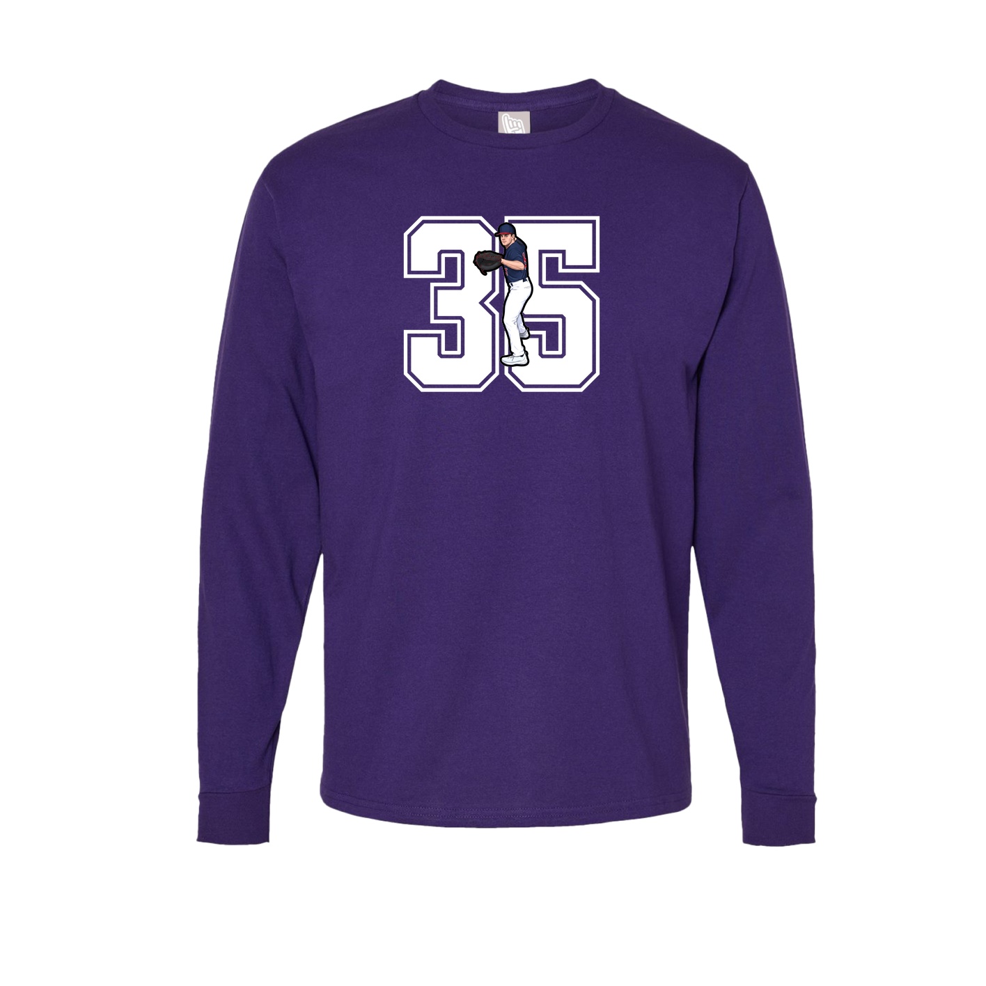 Long Sleeve Tee — Number in Purple