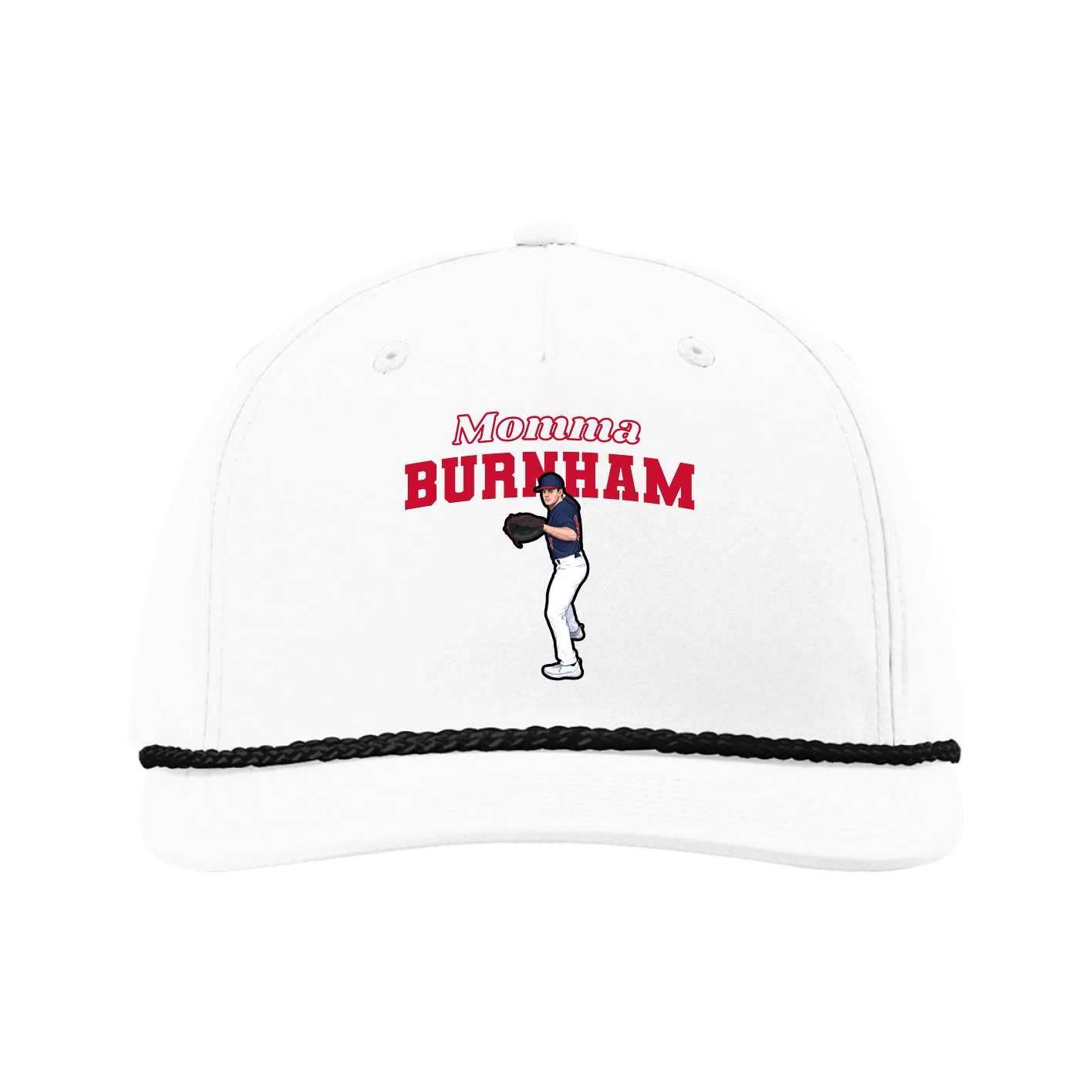 Five-Panel Classic Rope Cap — Mothers Day Block in White