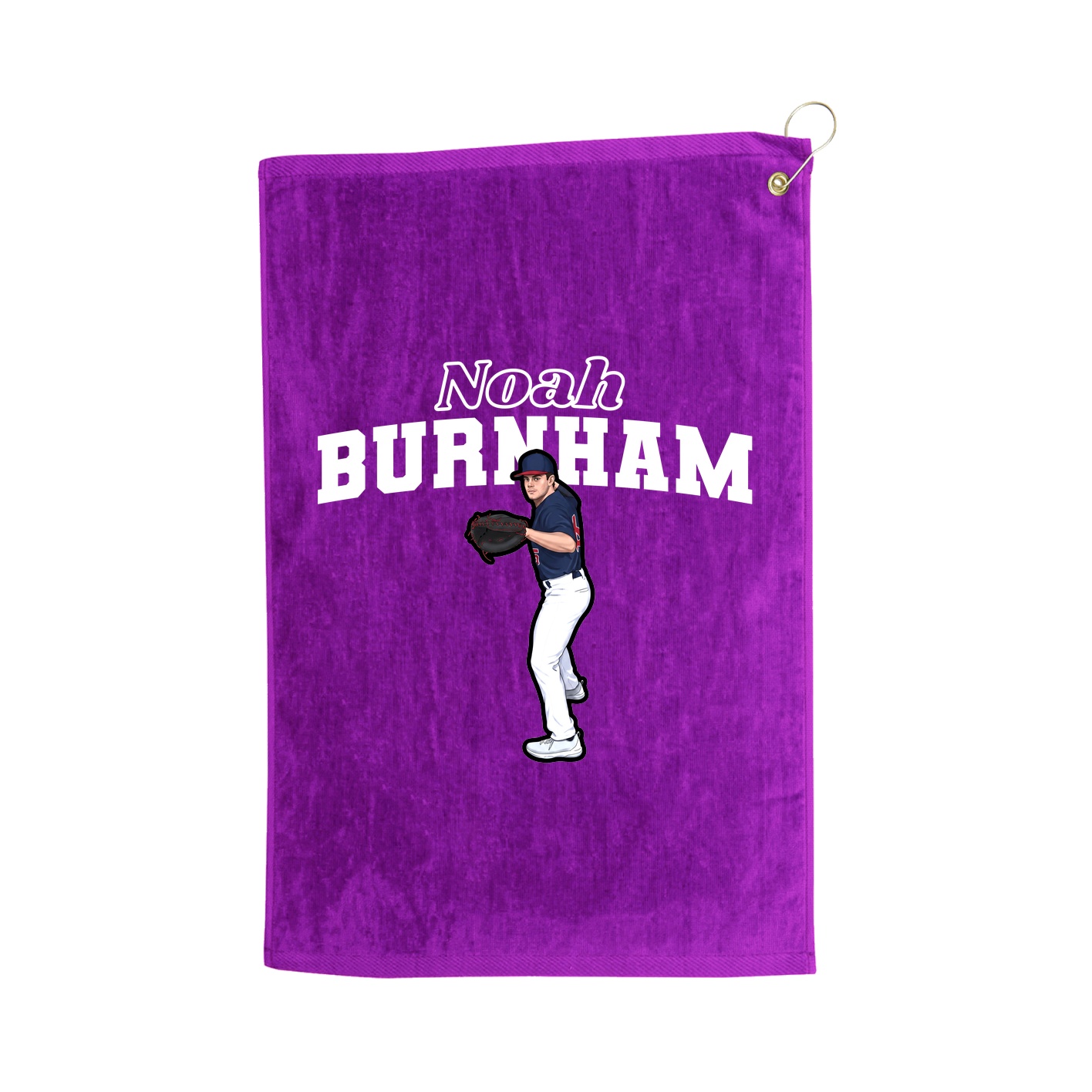 Golf Towel — Name Arch in Purple