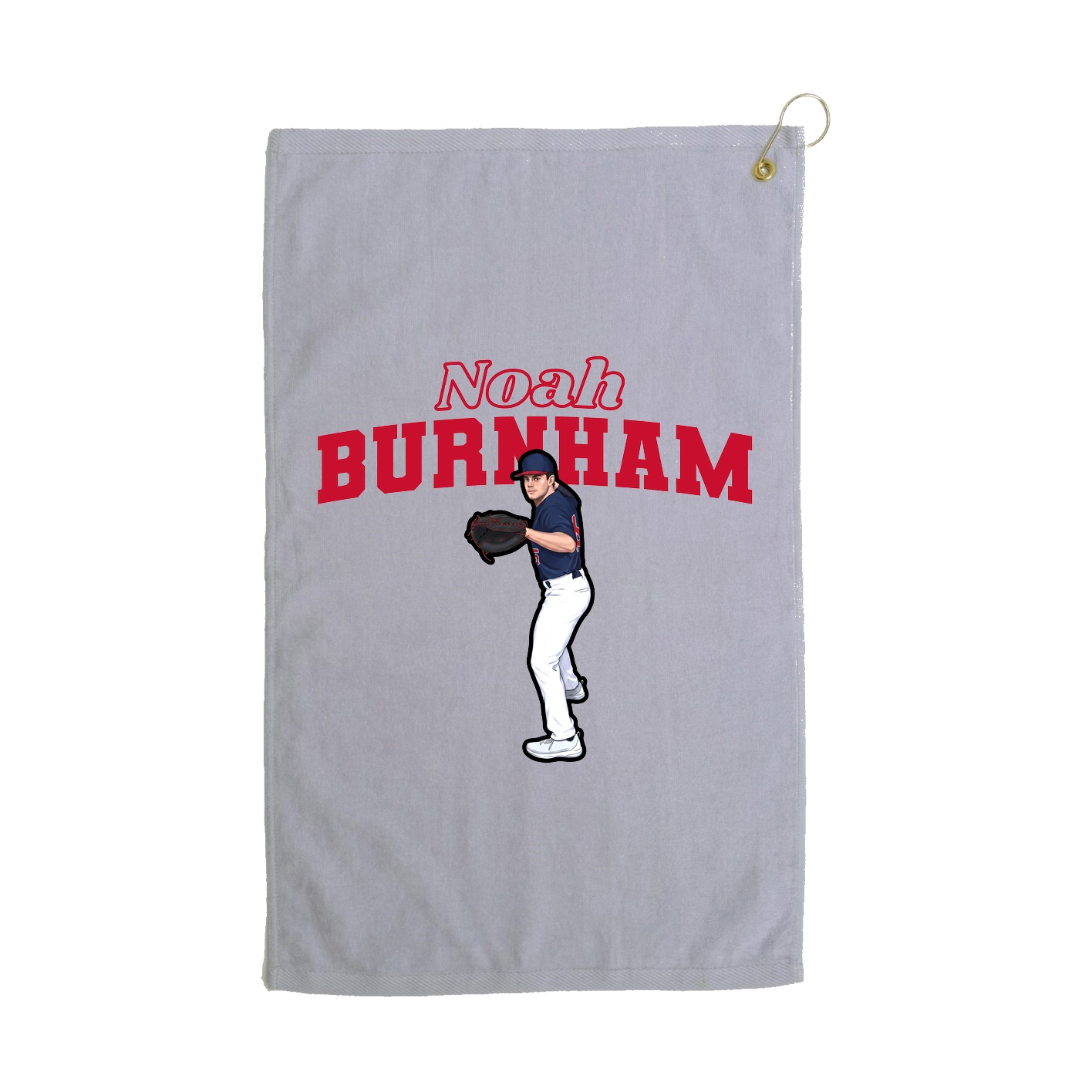 Golf Towel — Name Arch in Grey