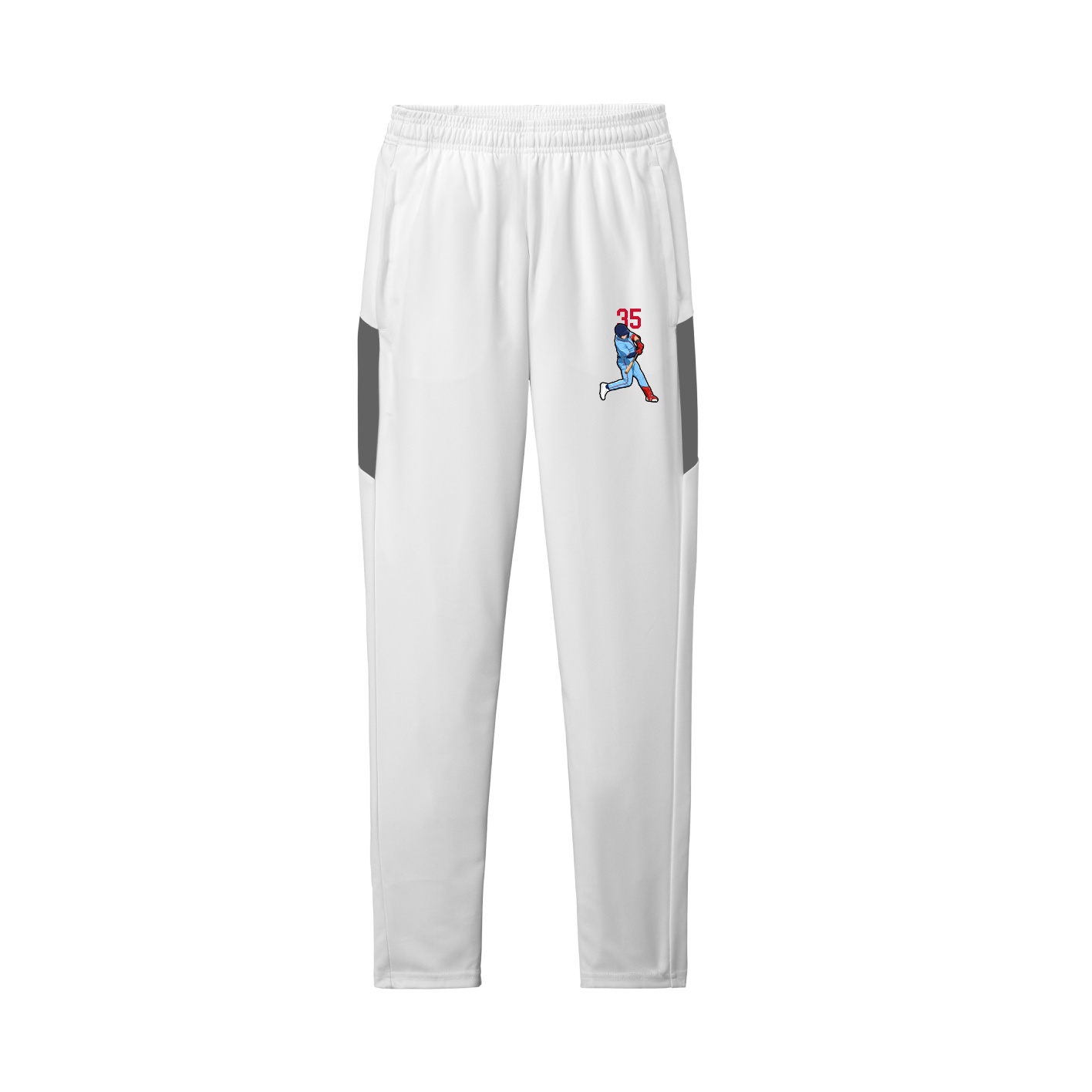 Team Travel Pant — Number Top in White/Grey