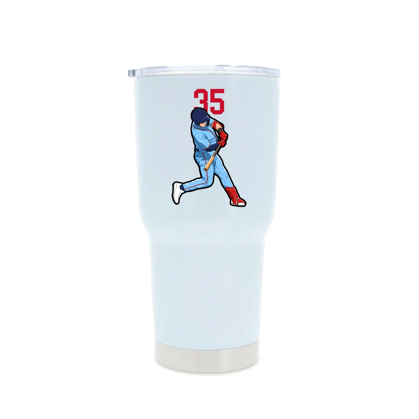 30oz Stainless Steel Tumbler — Number Top in White