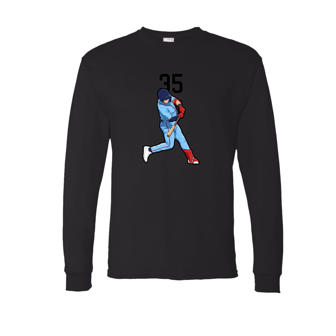Long Sleeve Tee — Number Top in Black