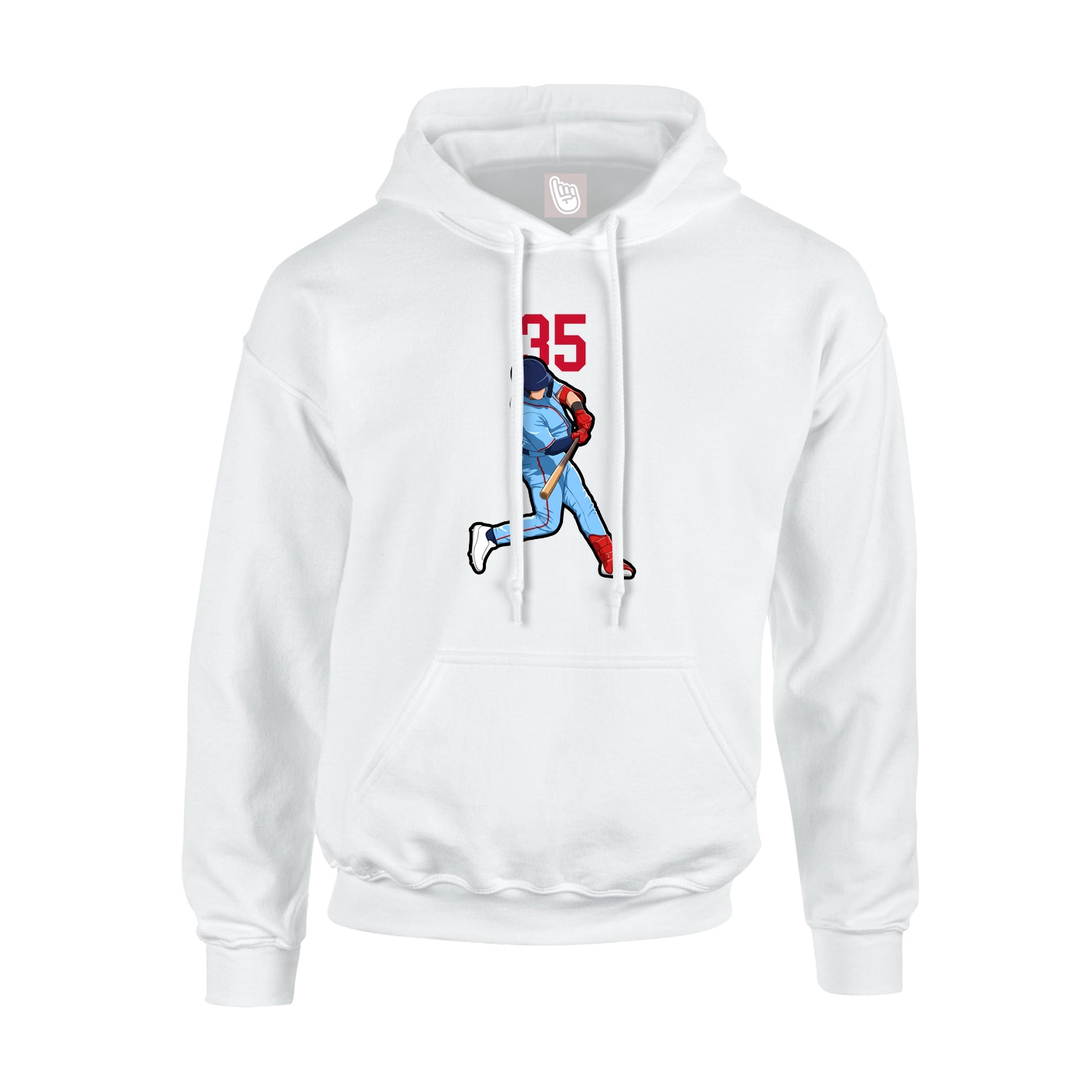 Youth Hoodie — Number Top in White