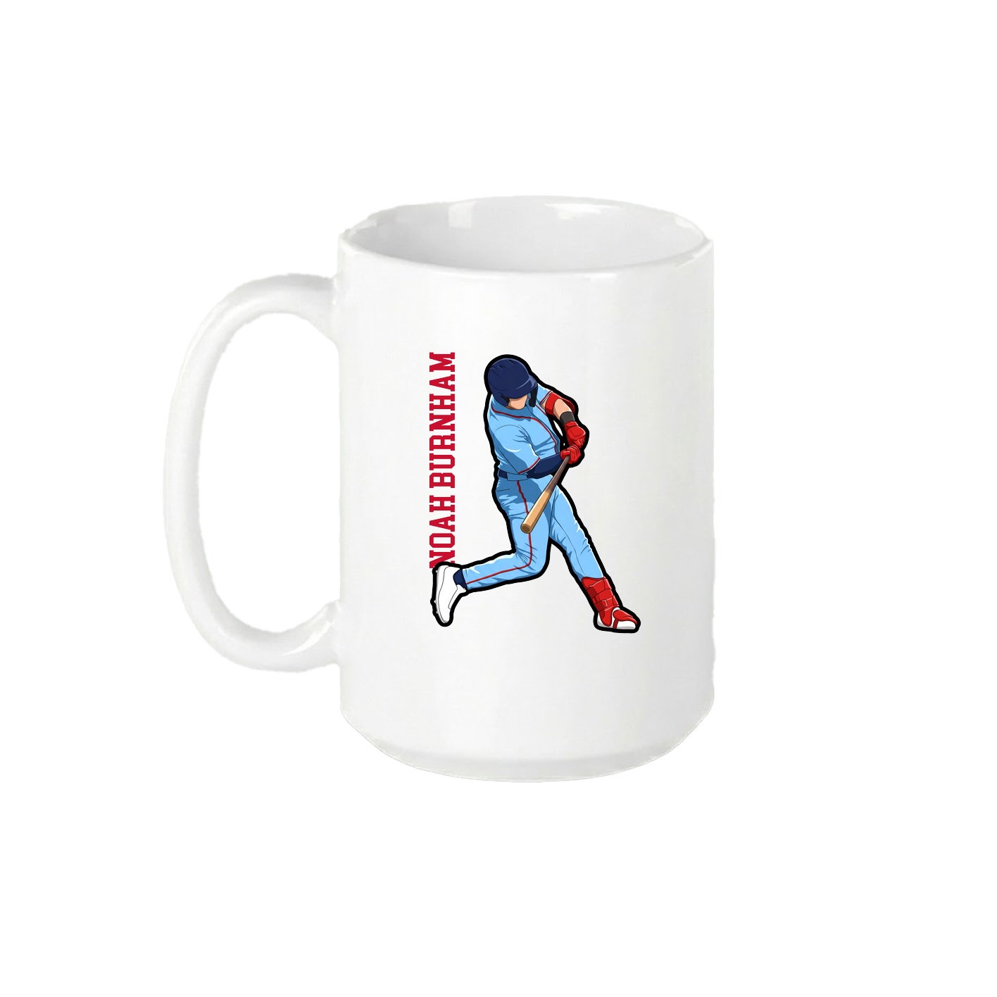 15oz Coffee Mug — Name Vertical in White