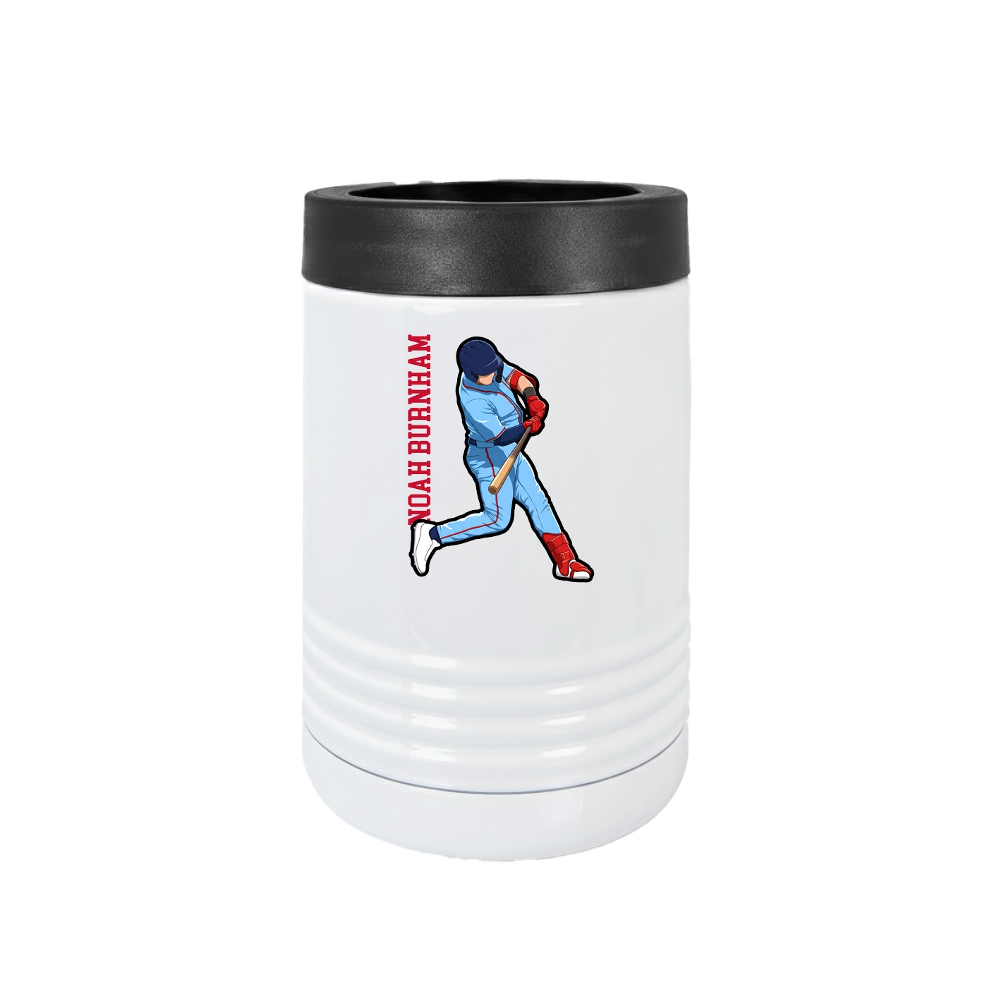 Beverage Holder — Name Vertical in White