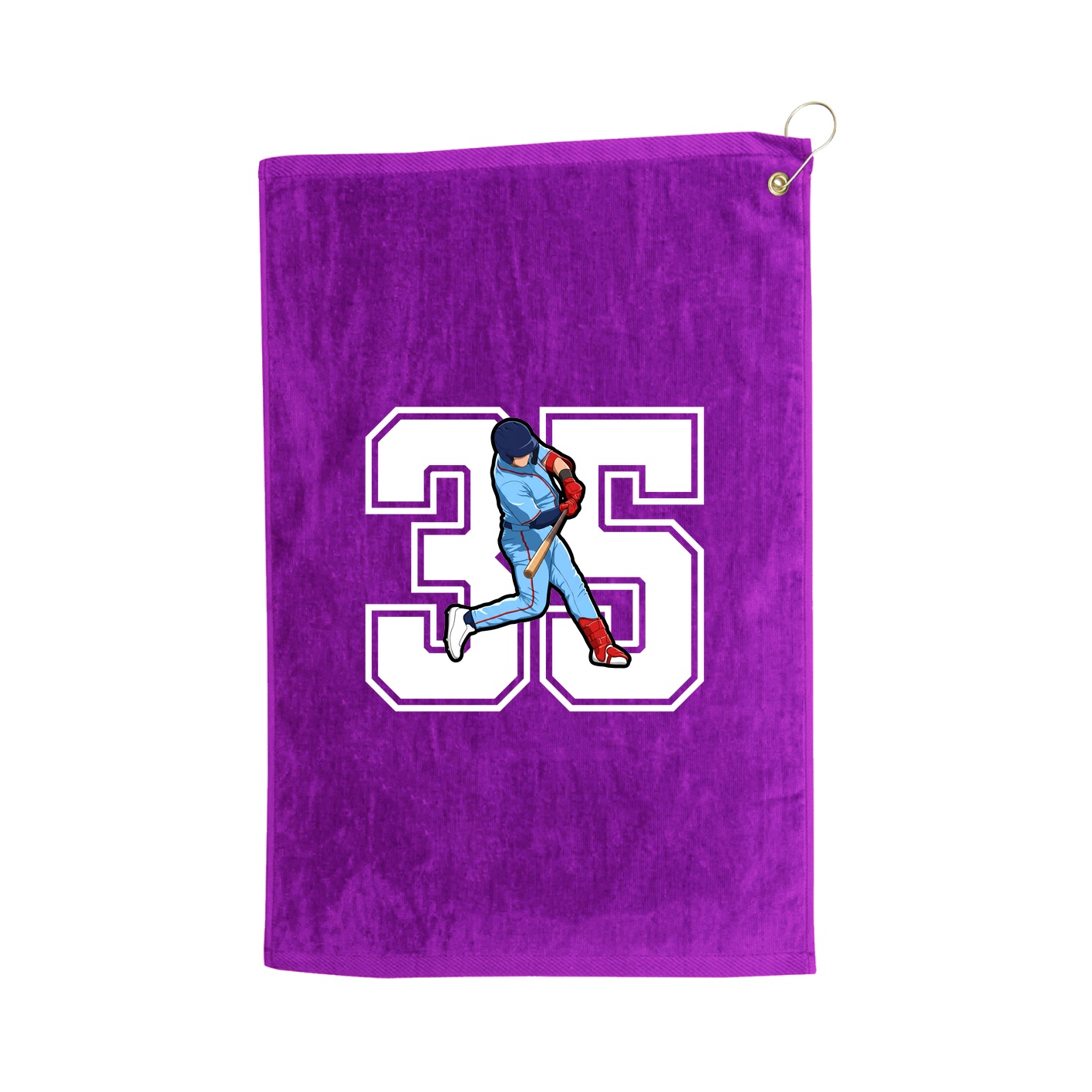 Golf Towel — Number in Purple