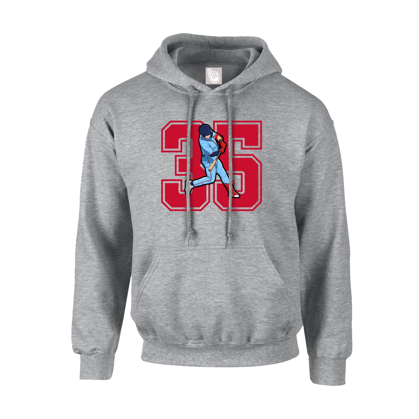 Youth Hoodie — Number in Grey
