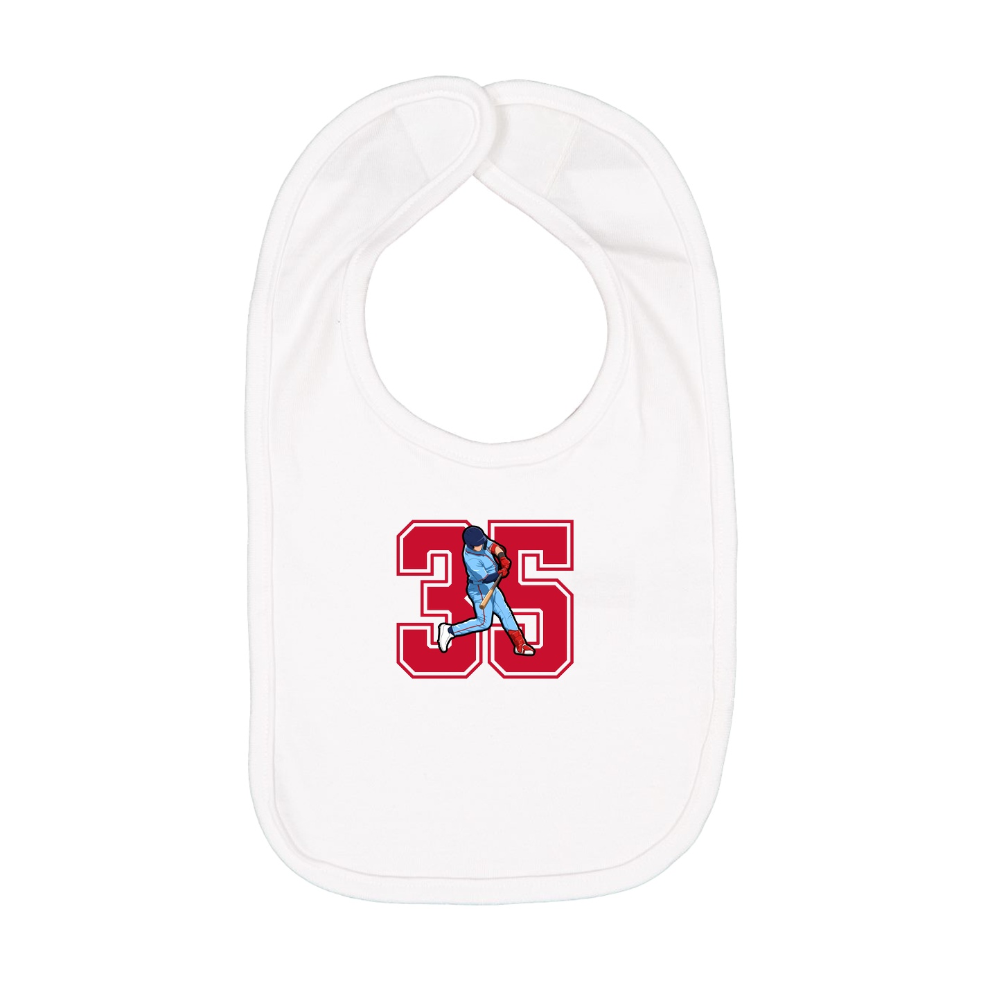 Infant Bib — Number in White