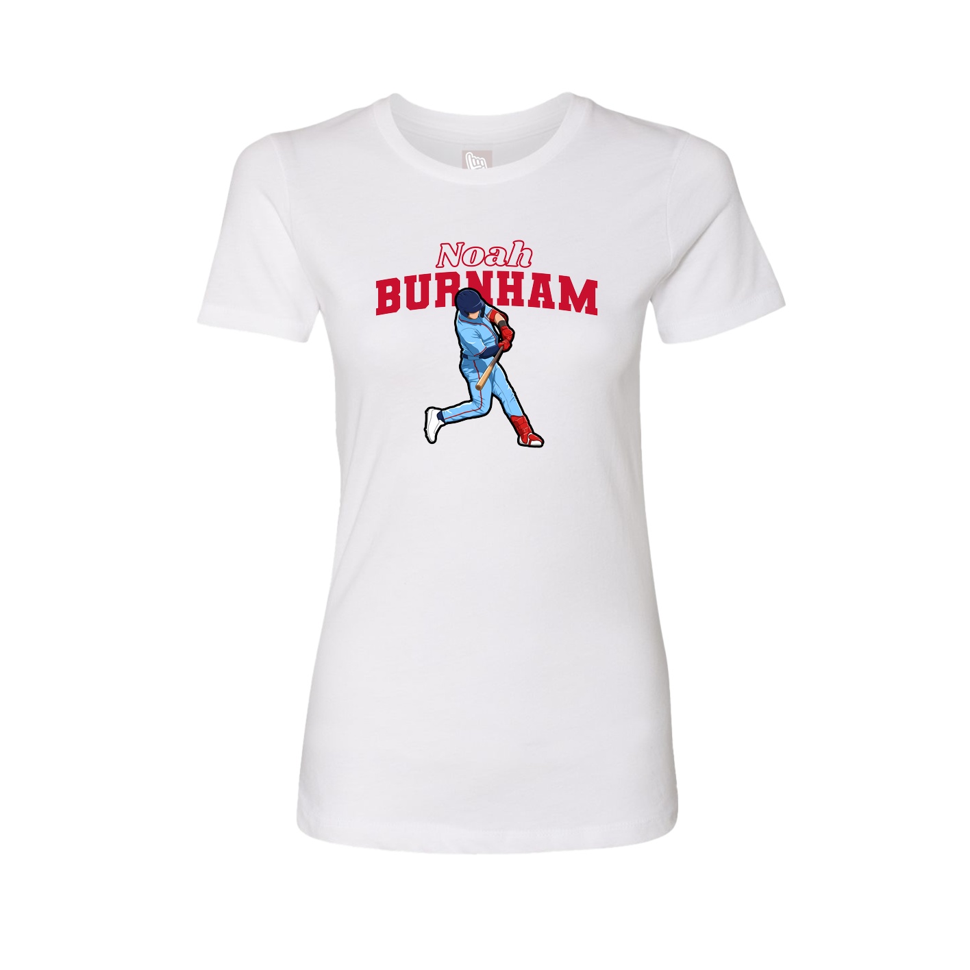 Womens Tee — Name Arch in White