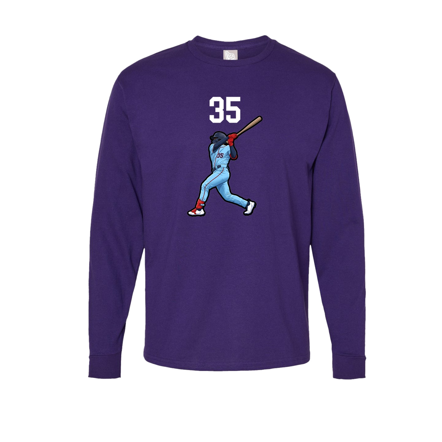 Long Sleeve Tee — Number Top in Purple