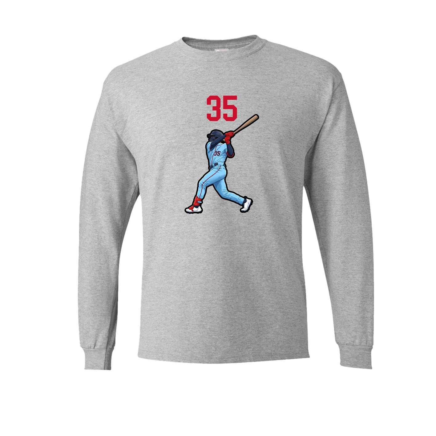 Long Sleeve Tee — Number Top in Grey