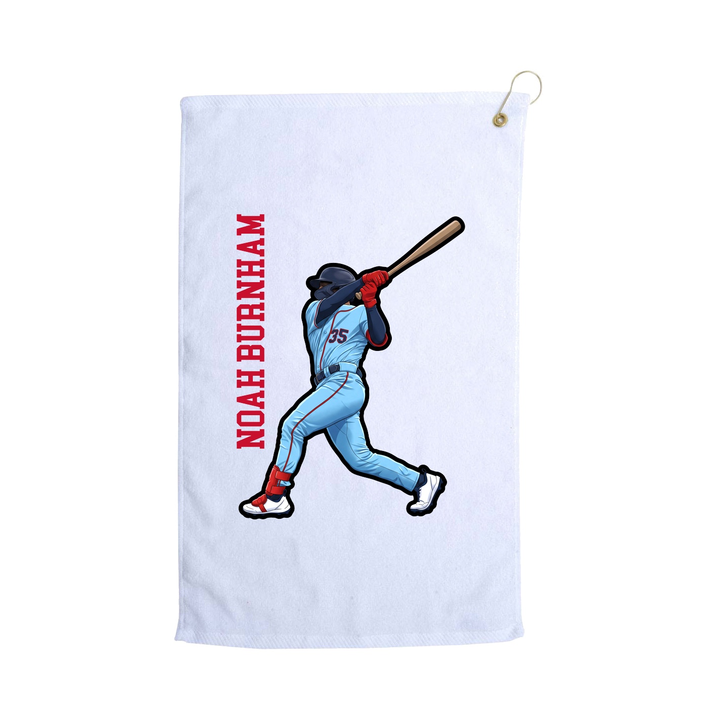 Golf Towel — Name Vertical in White