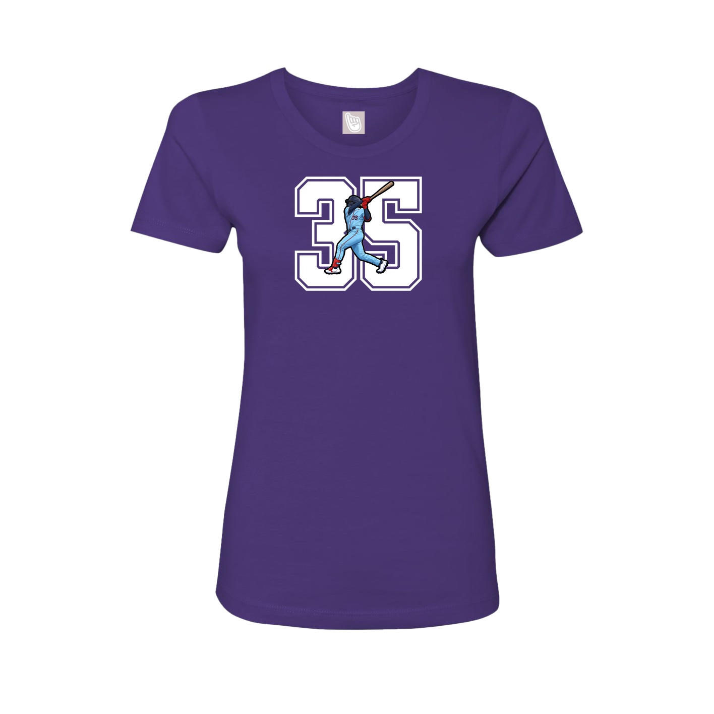 Womens Tee — Number in Purple