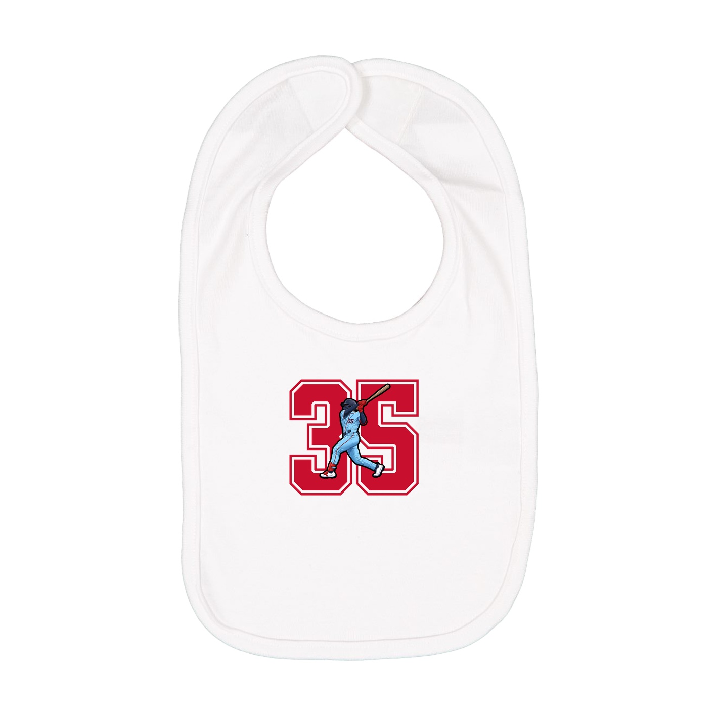 Infant Bib — Number in White